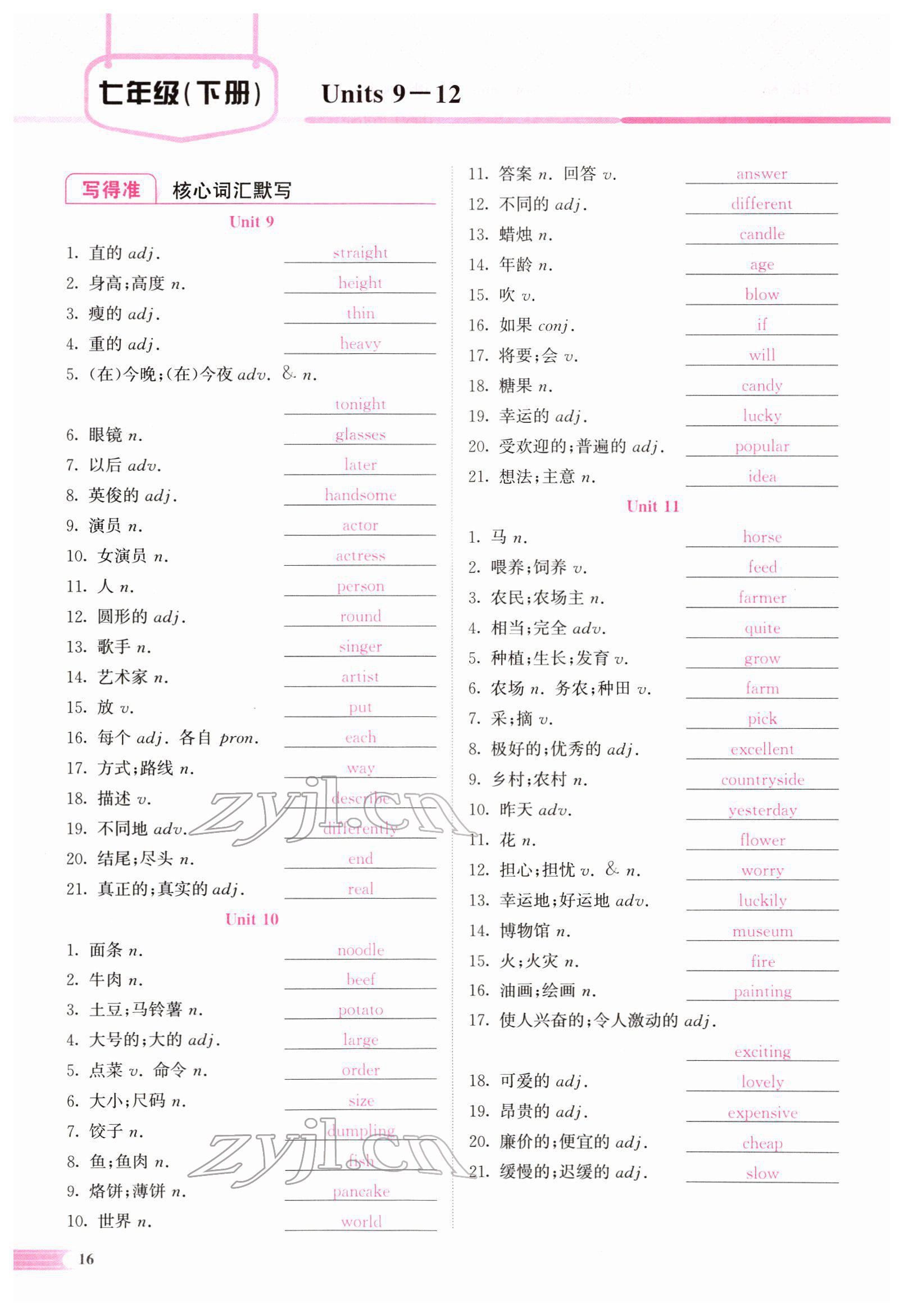 2022年中考啟航英語 參考答案第124頁