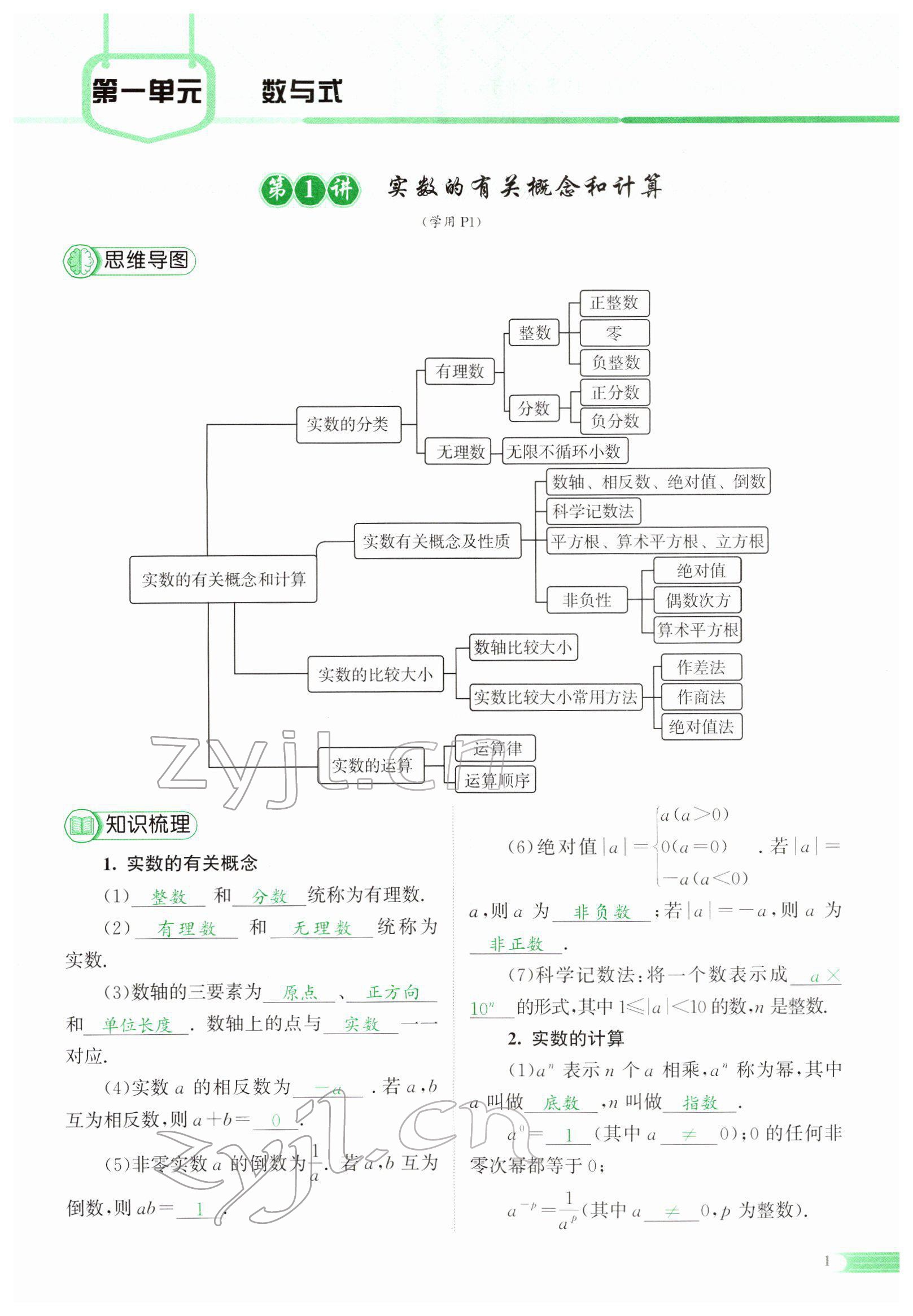 2022年中考啟航數(shù)學(xué) 參考答案第1頁