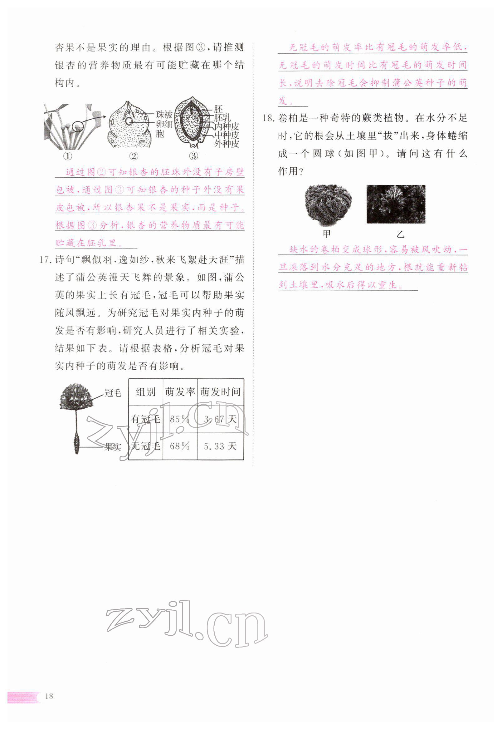 2022年中考啟航生物 參考答案第75頁(yè)