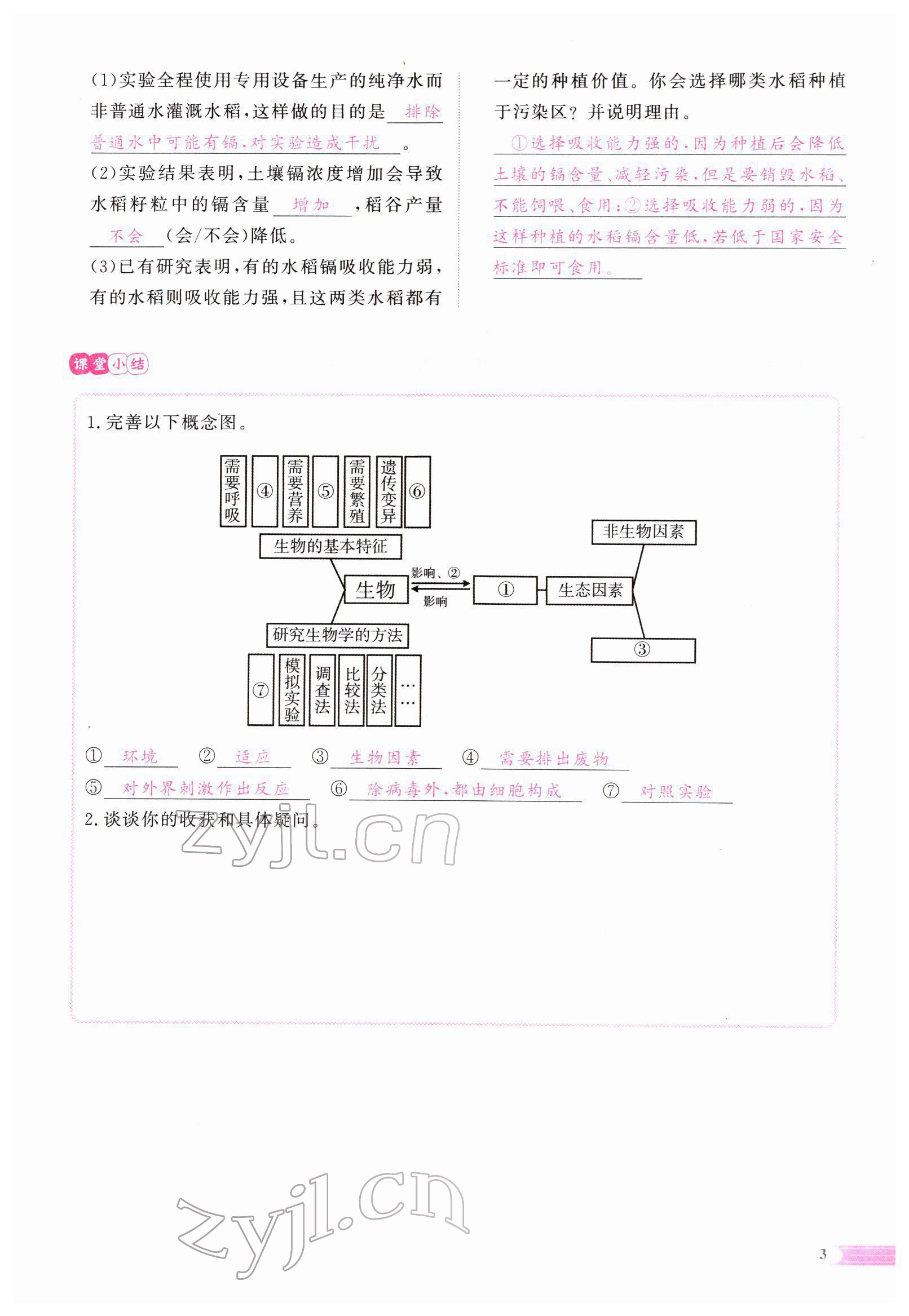 2022年中考啟航生物 參考答案第3頁