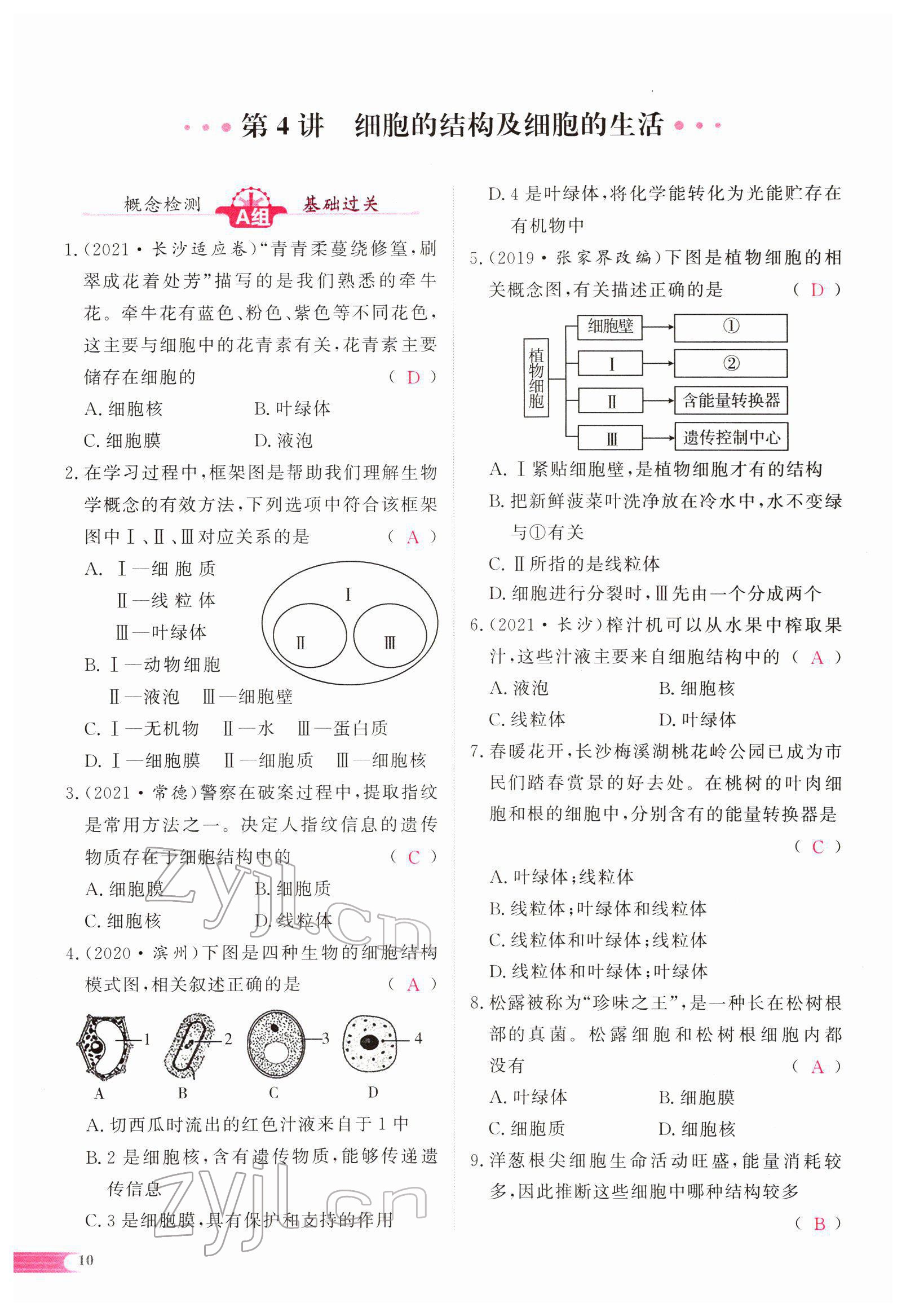 2022年中考啟航生物 參考答案第43頁(yè)