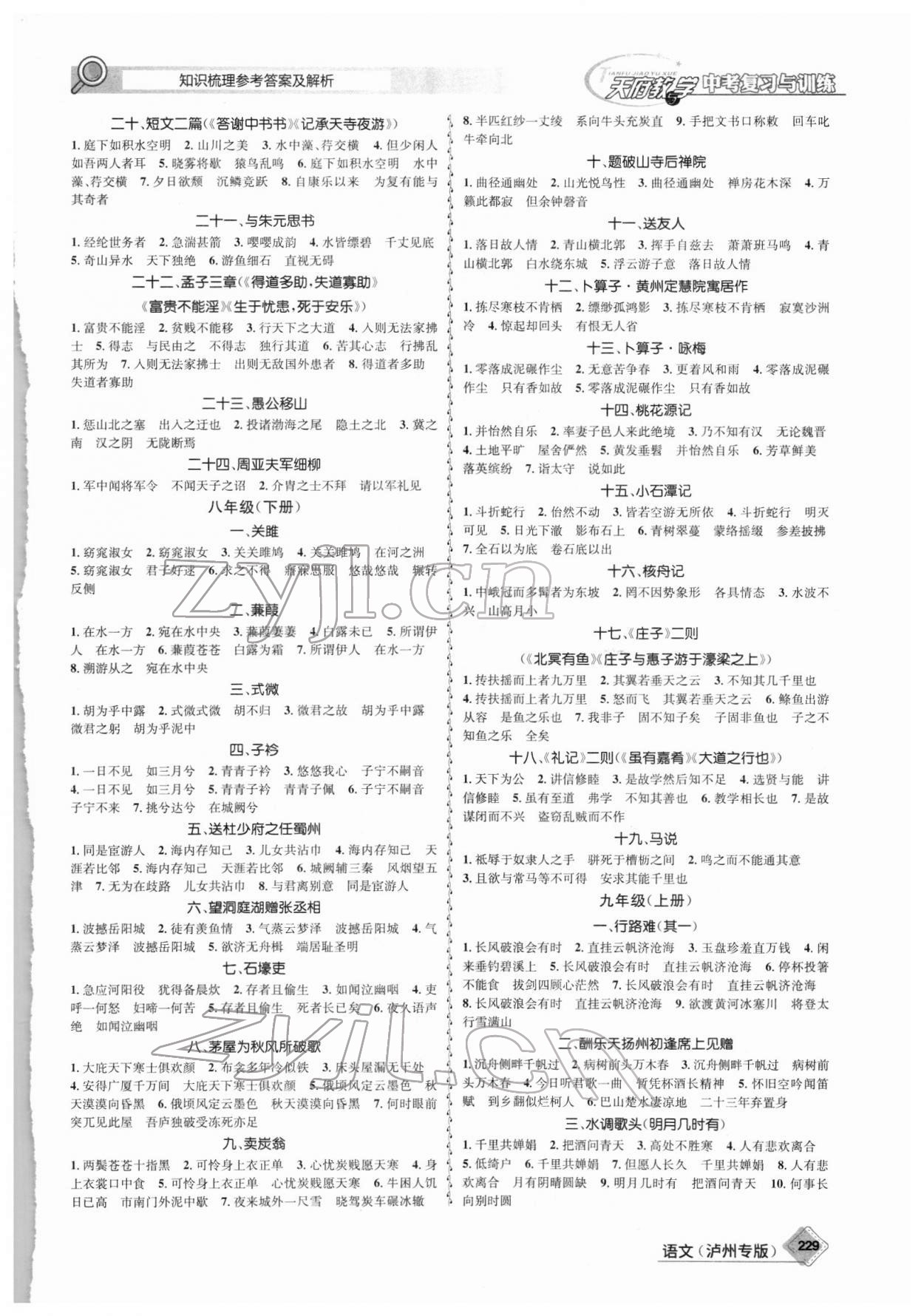 2022年天府教與學(xué)中考復(fù)習(xí)與訓(xùn)練語文瀘州專版 第3頁