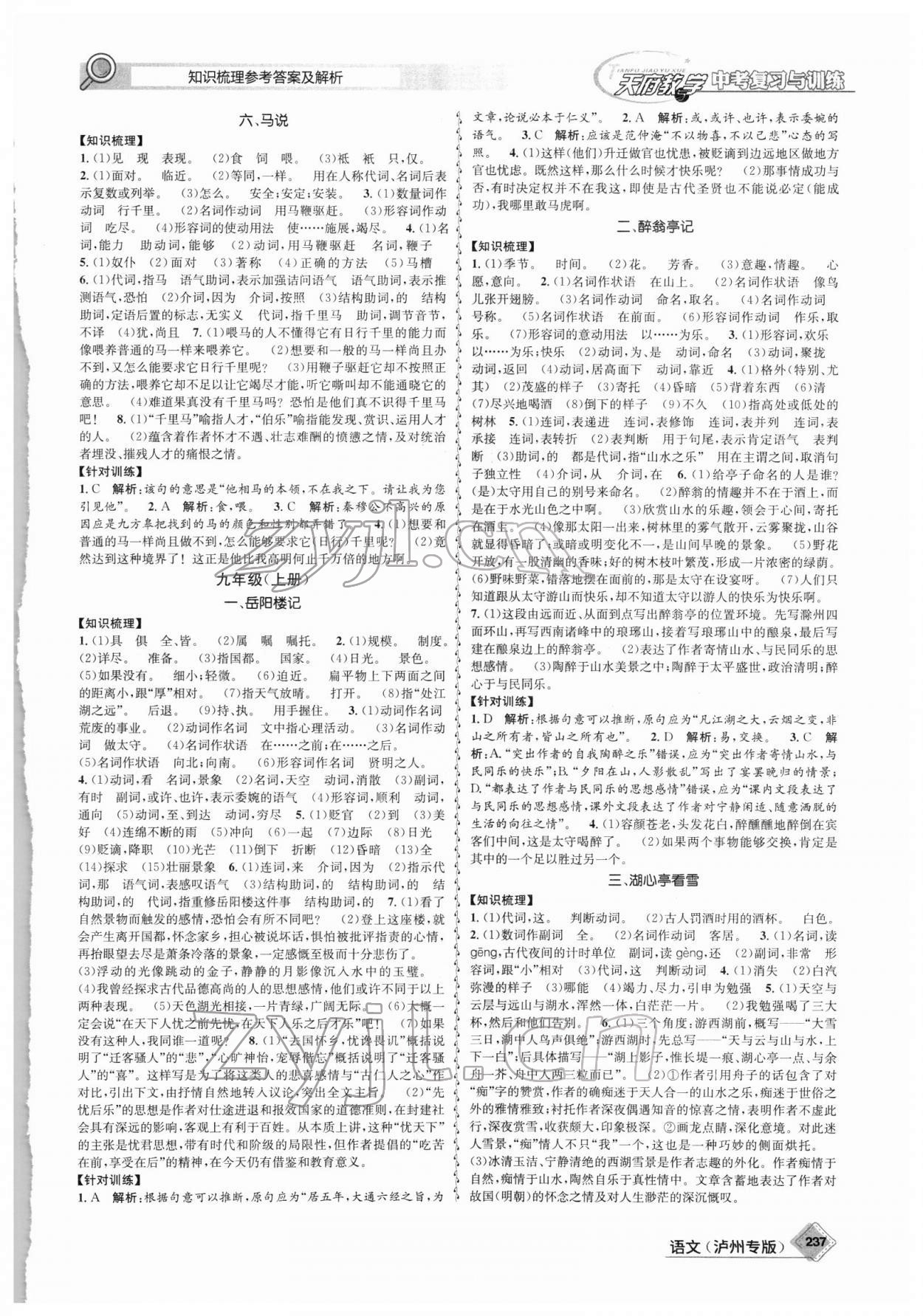 2022年天府教與學中考復習與訓練語文瀘州專版 第11頁