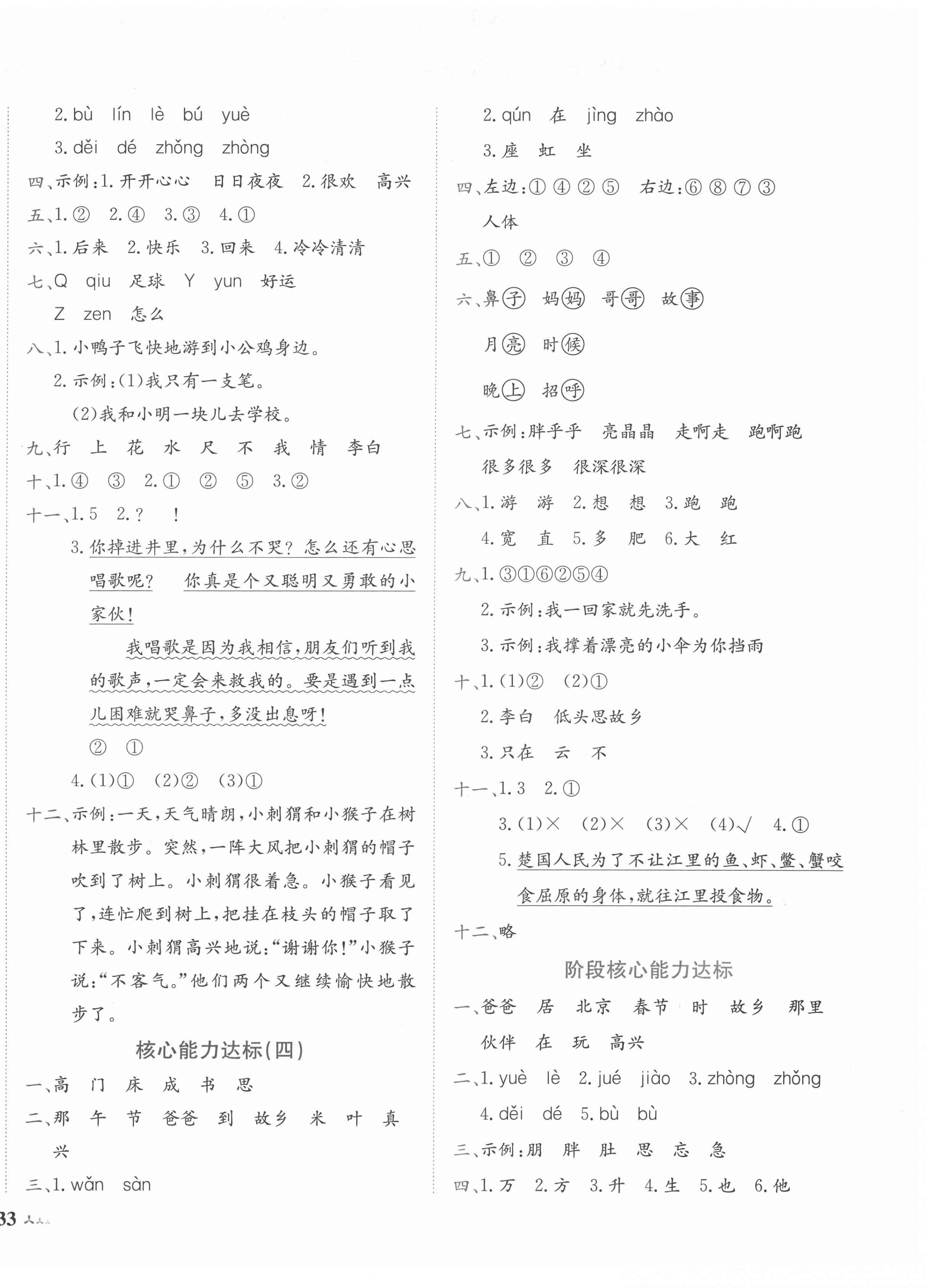 2022年黃岡小狀元達(dá)標(biāo)卷一年級(jí)語(yǔ)文下冊(cè)人教版 第2頁(yè)