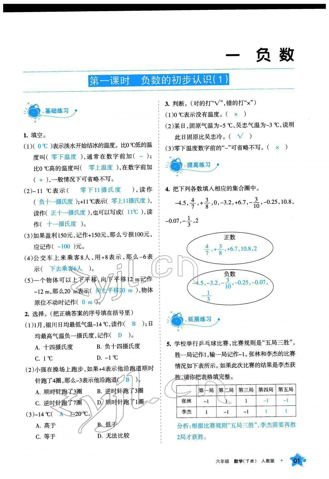 2022年學(xué)習(xí)之友六年級(jí)數(shù)學(xué)下冊(cè)人教版 參考答案第2頁(yè)