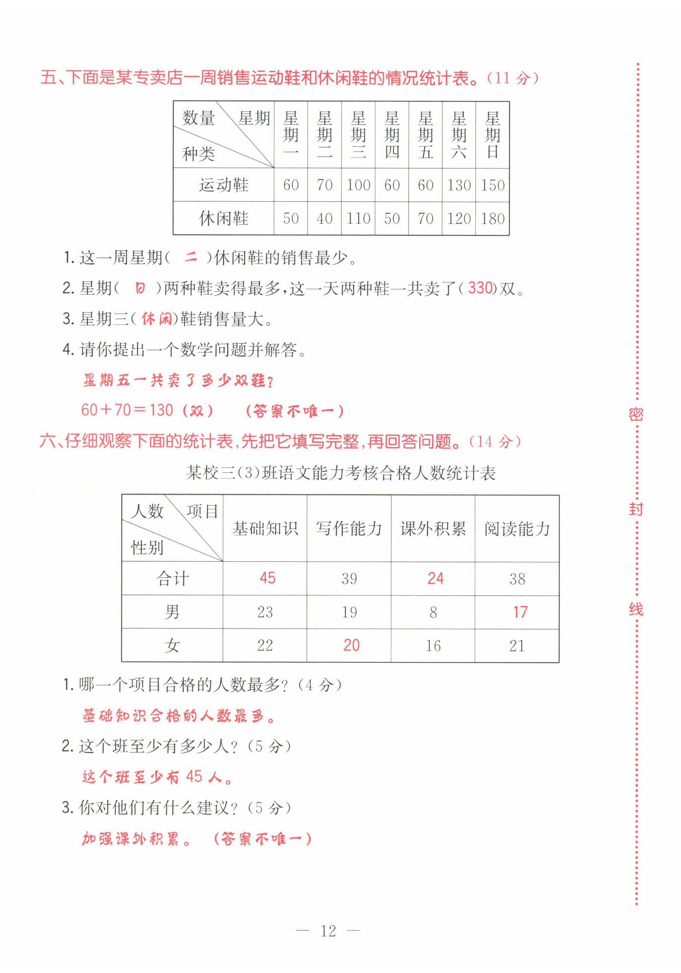 2022年黃岡新課堂三年級數(shù)學下冊人教版 第12頁