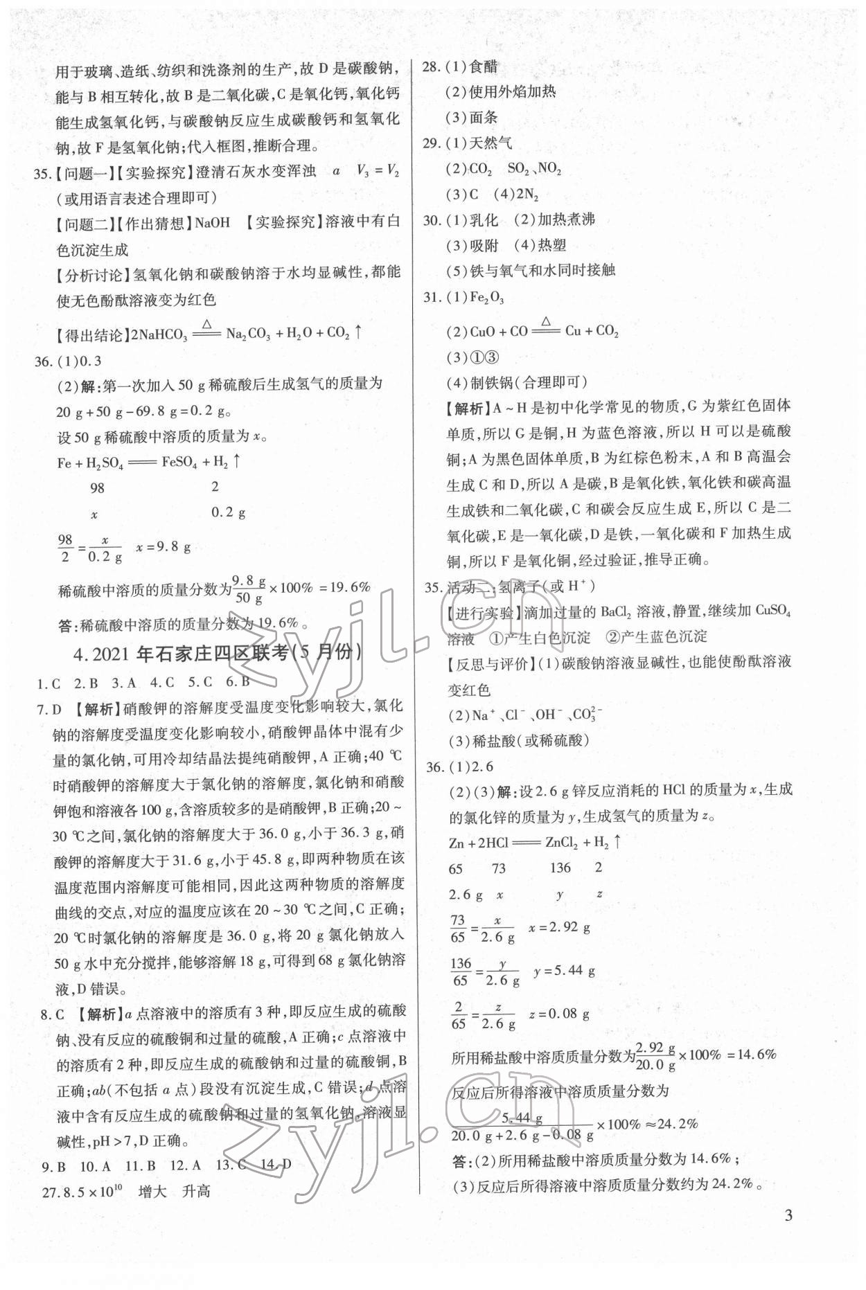 2022年一戰(zhàn)成名中考提優(yōu)精練化學(xué)河北專版 第3頁