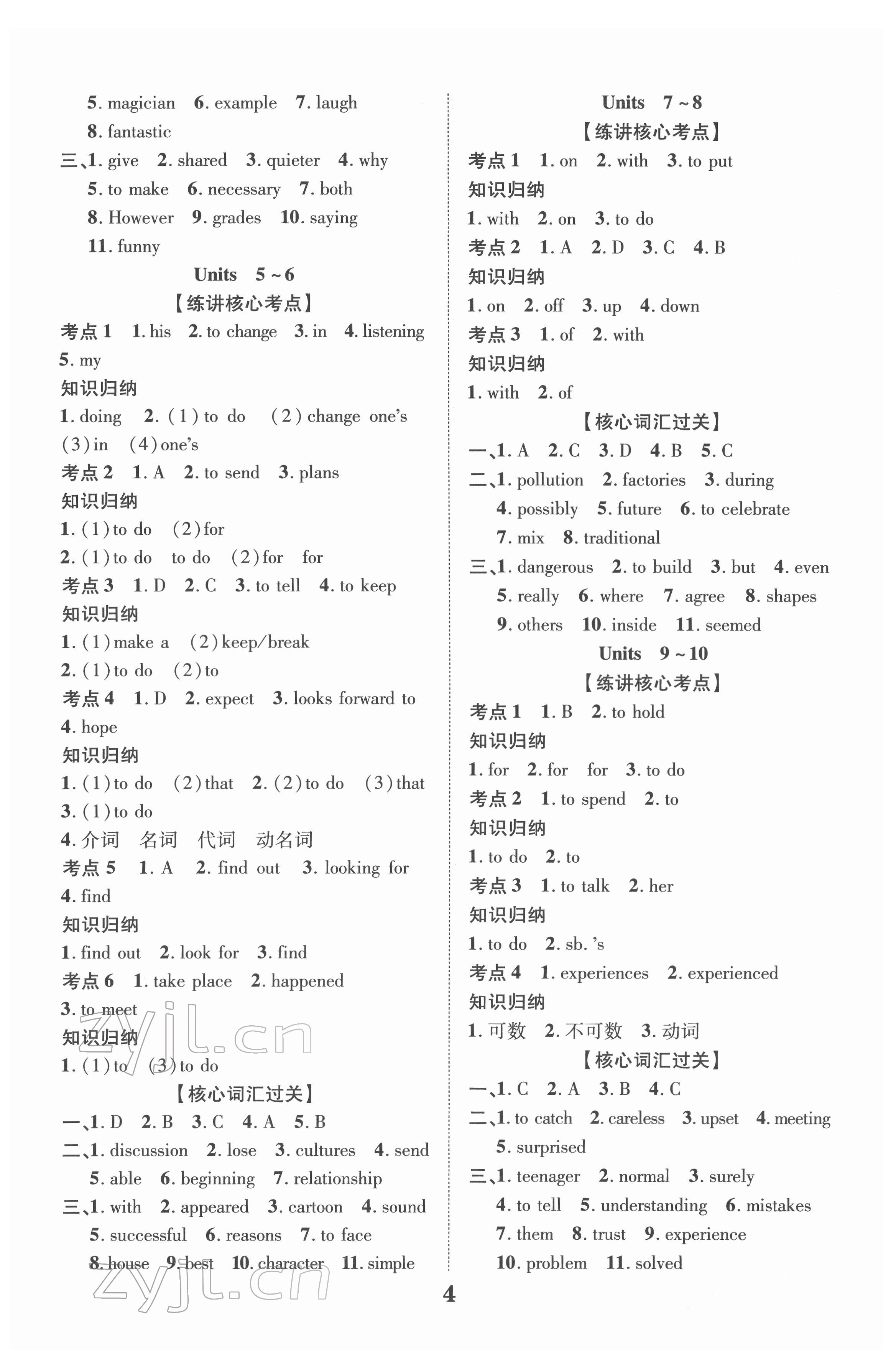 2022年中考總復(fù)習(xí)優(yōu)化指導(dǎo)英語(yǔ)人教版江西專版 第4頁(yè)