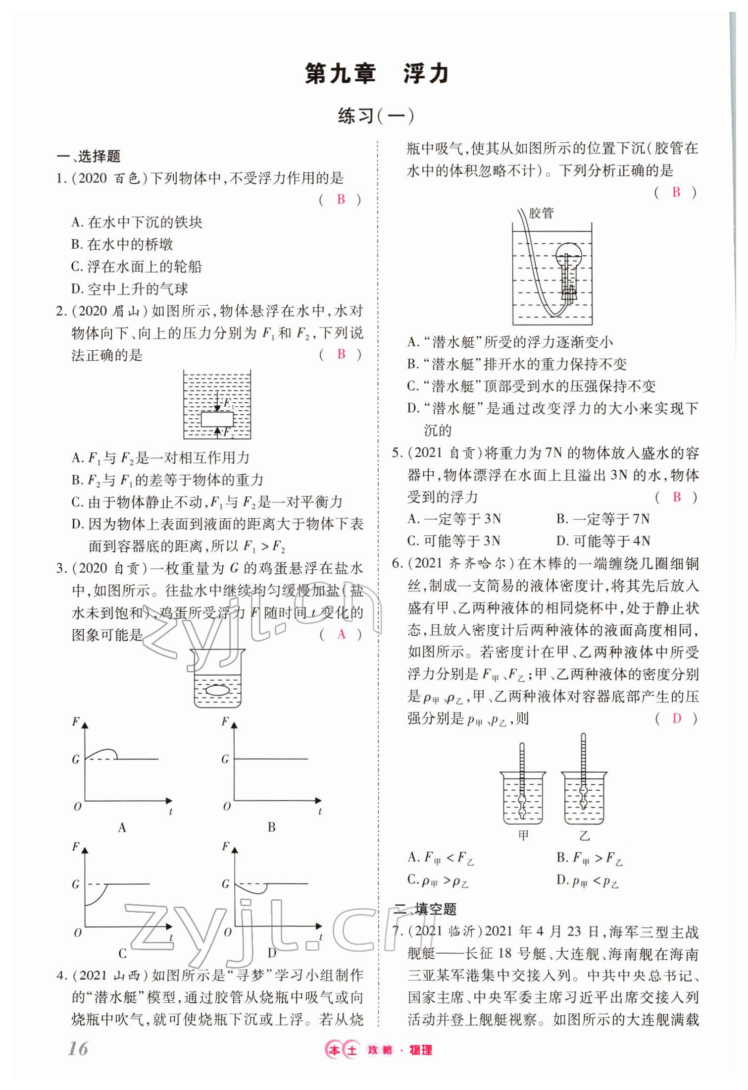 2022年本土攻略精準(zhǔn)復(fù)習(xí)方案物理云南專版 第16頁