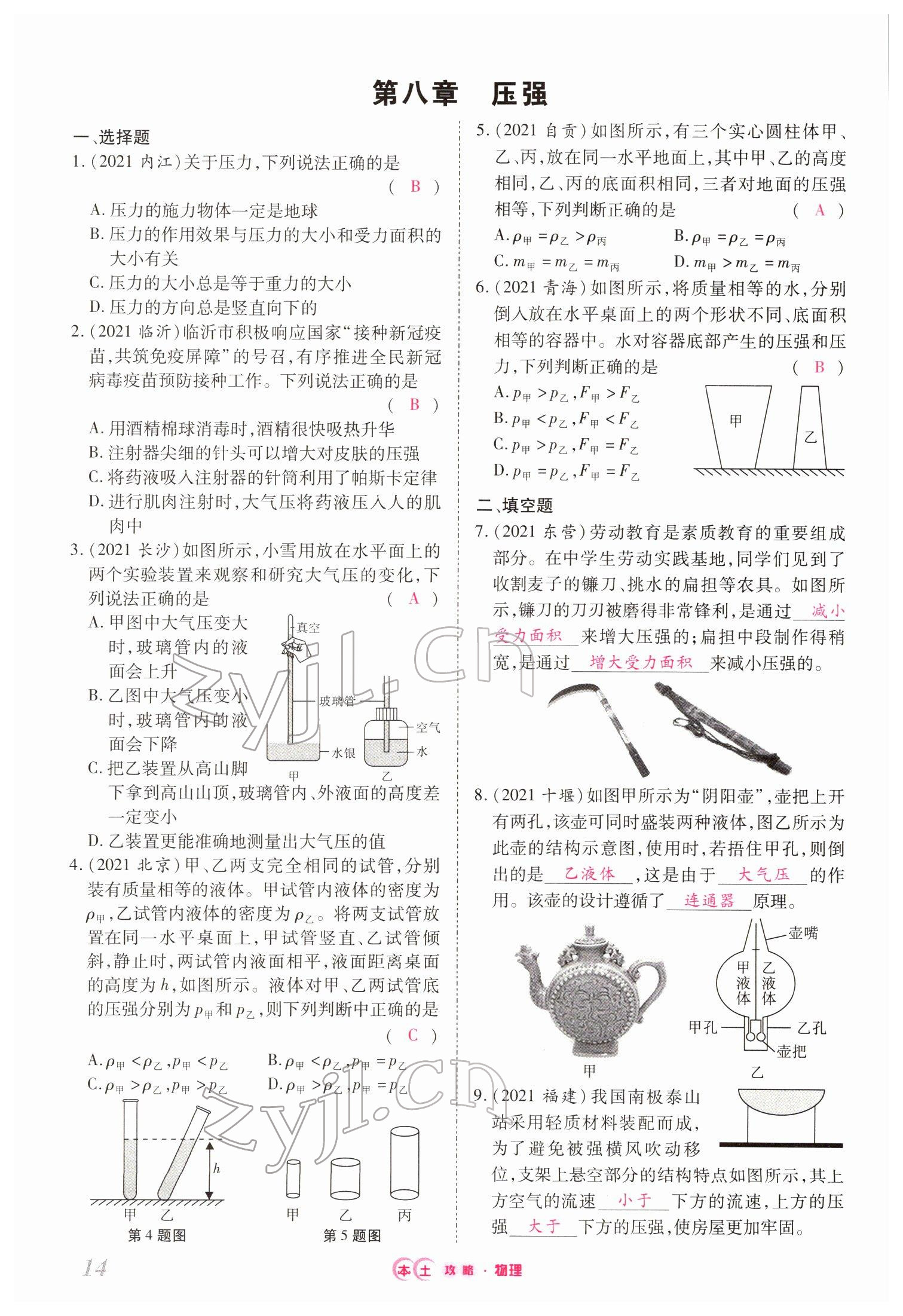 2022年本土攻略精準(zhǔn)復(fù)習(xí)方案物理云南專版 第14頁