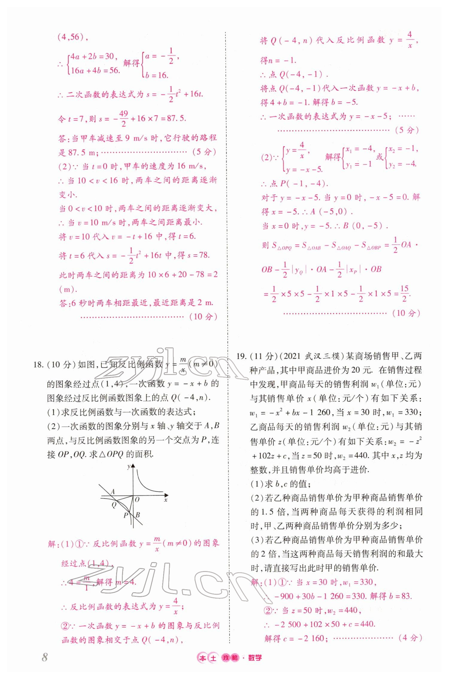 2022年本土攻略精準復習方案數(shù)學云南專版 參考答案第25頁