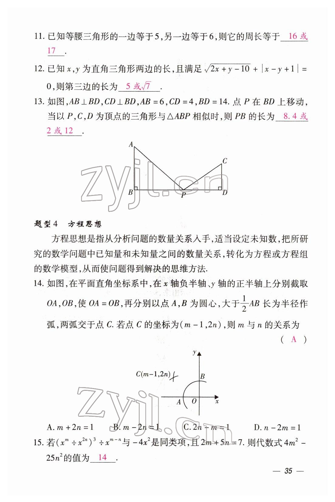 2022年本土攻略精準(zhǔn)復(fù)習(xí)方案數(shù)學(xué)云南專版 第35頁(yè)