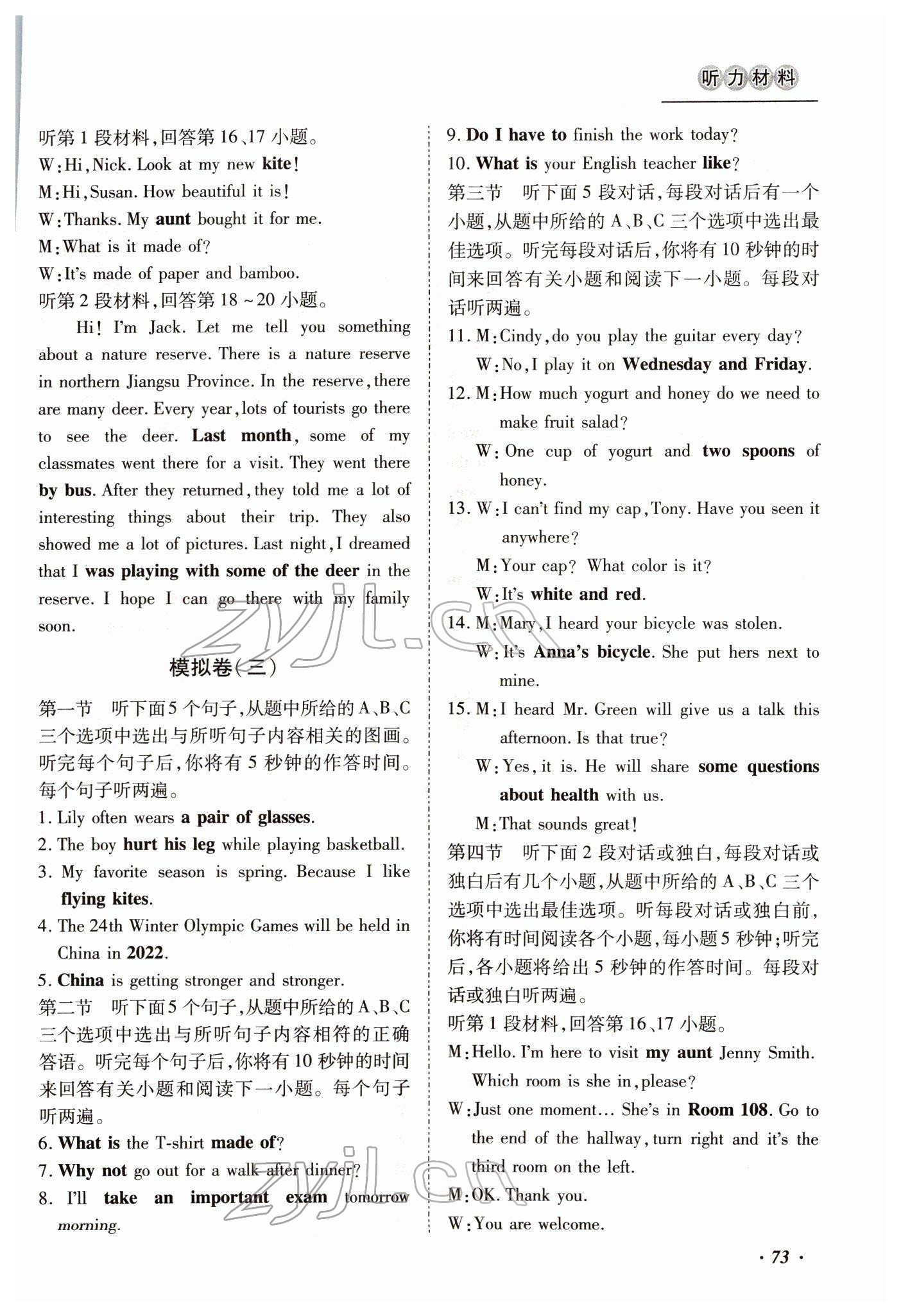 2022年本土攻略精準(zhǔn)復(fù)習(xí)方案英語云南專版 第18頁