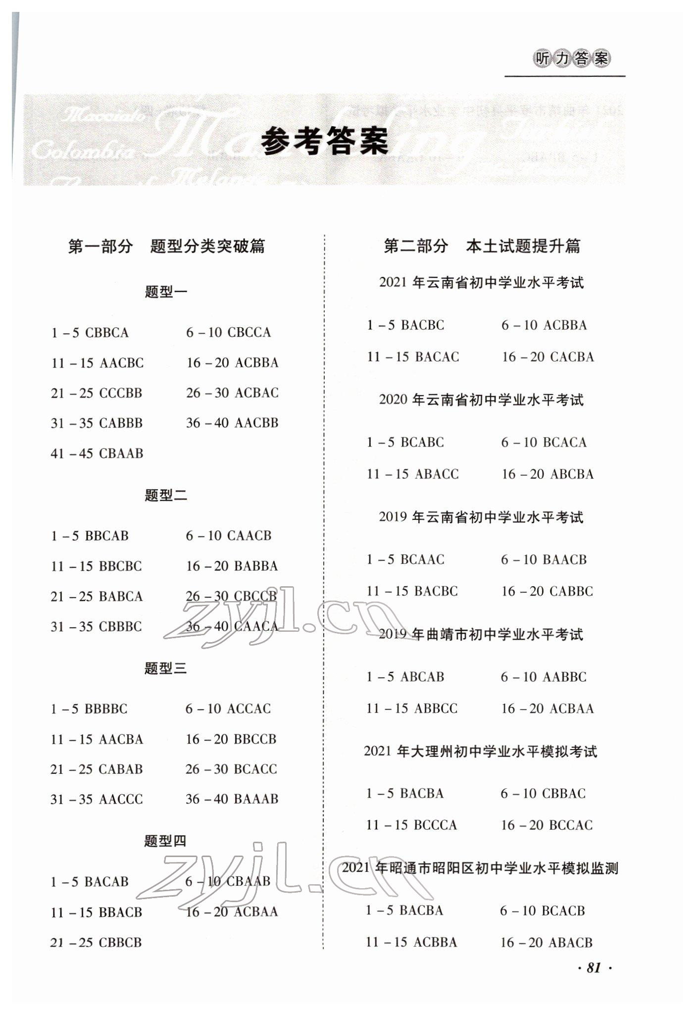 2022年本土攻略精準(zhǔn)復(fù)習(xí)方案英語云南專版 第26頁