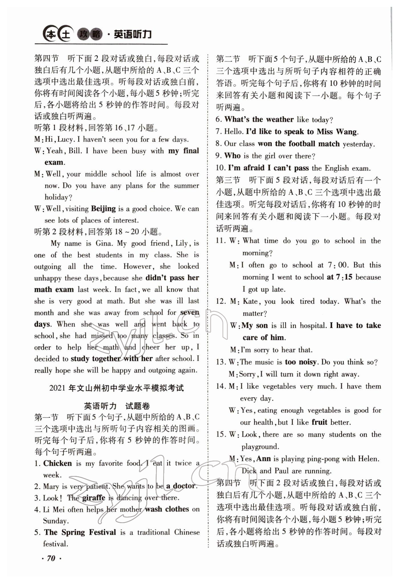 2022年本土攻略精準(zhǔn)復(fù)習(xí)方案英語云南專版 第15頁