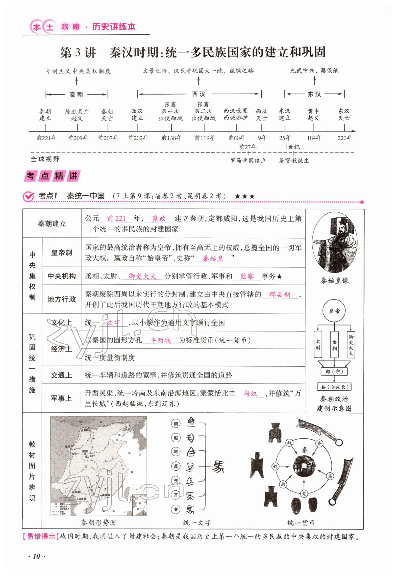2022年本土攻略精準復習方案歷史云南專版 參考答案第10頁