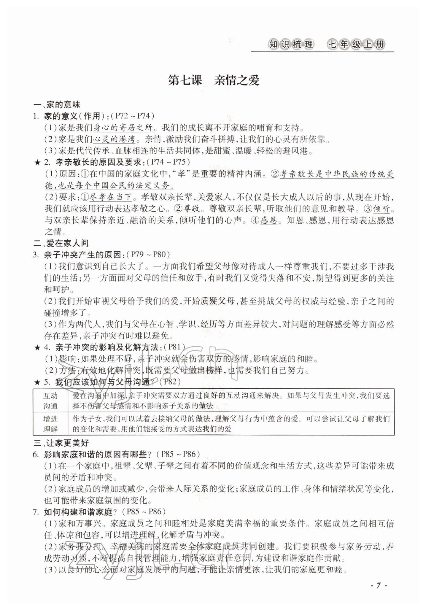 2022年本土攻略精準復習方案道德與法治云南專版 參考答案第7頁