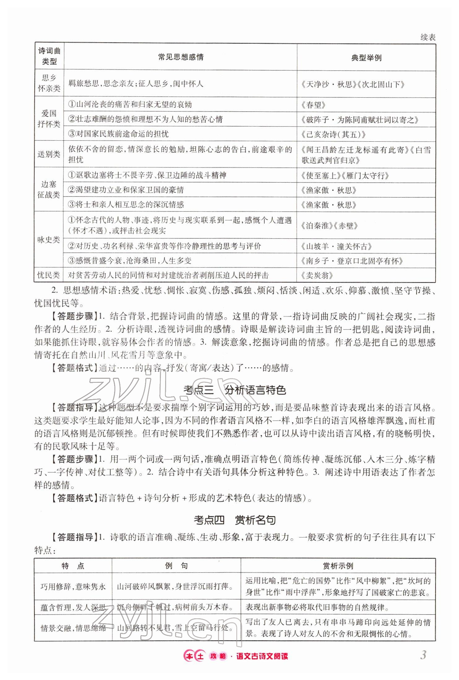 2022年本土攻略精準(zhǔn)復(fù)習(xí)方案語文云南專版 第3頁