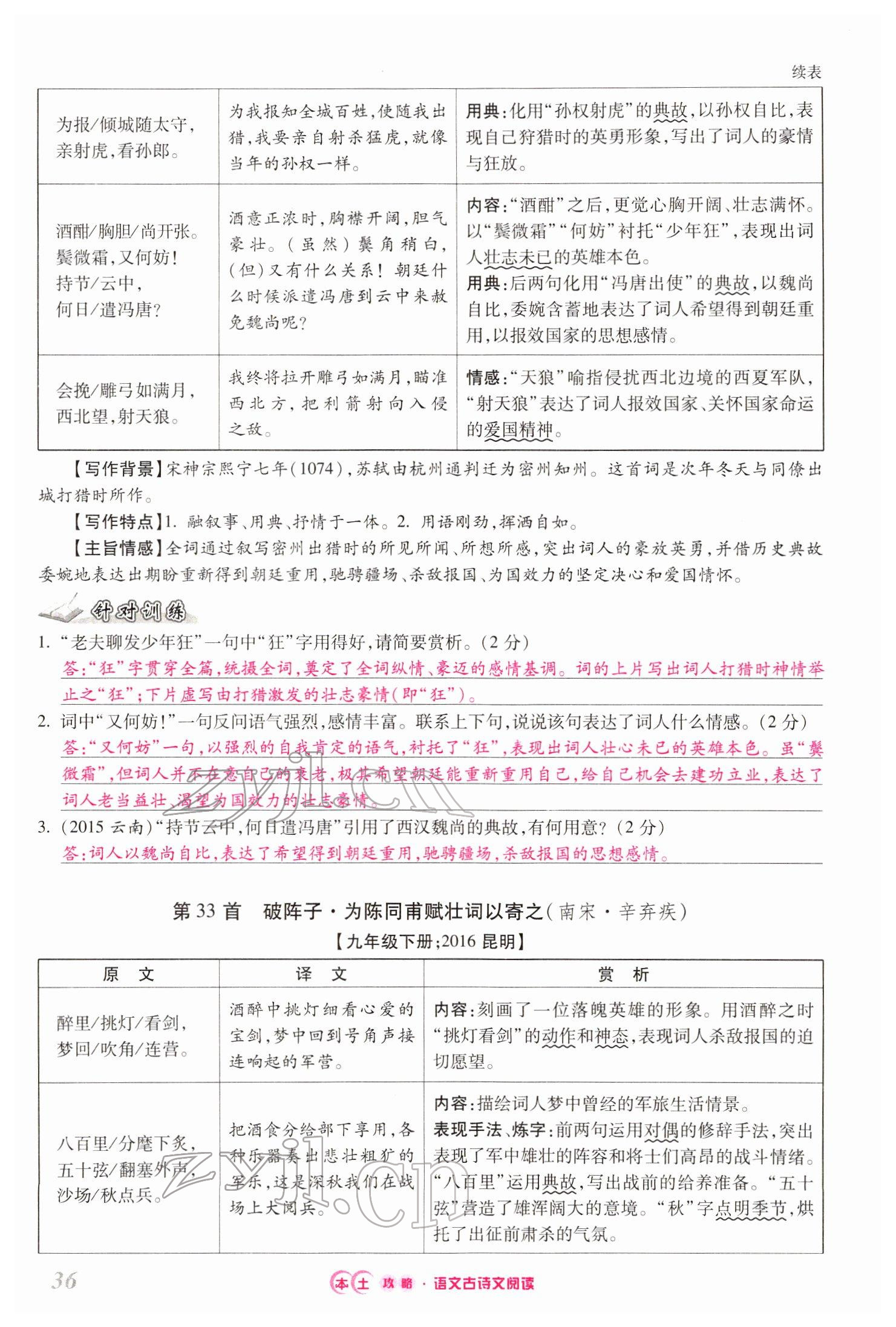 2022年本土攻略精準(zhǔn)復(fù)習(xí)方案語文云南專版 第36頁