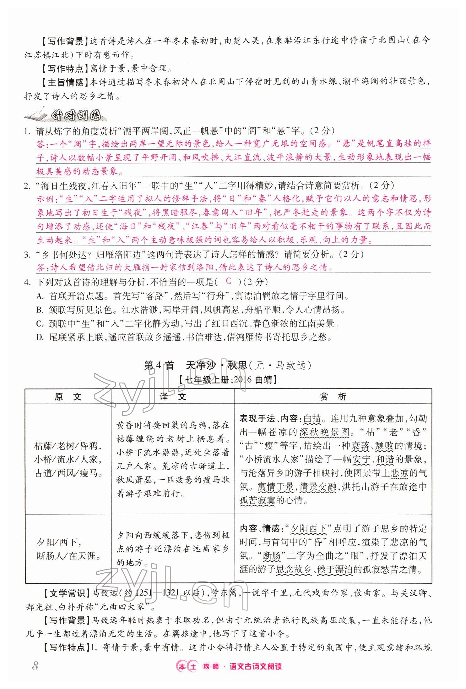 2022年本土攻略精準(zhǔn)復(fù)習(xí)方案語文云南專版 第8頁
