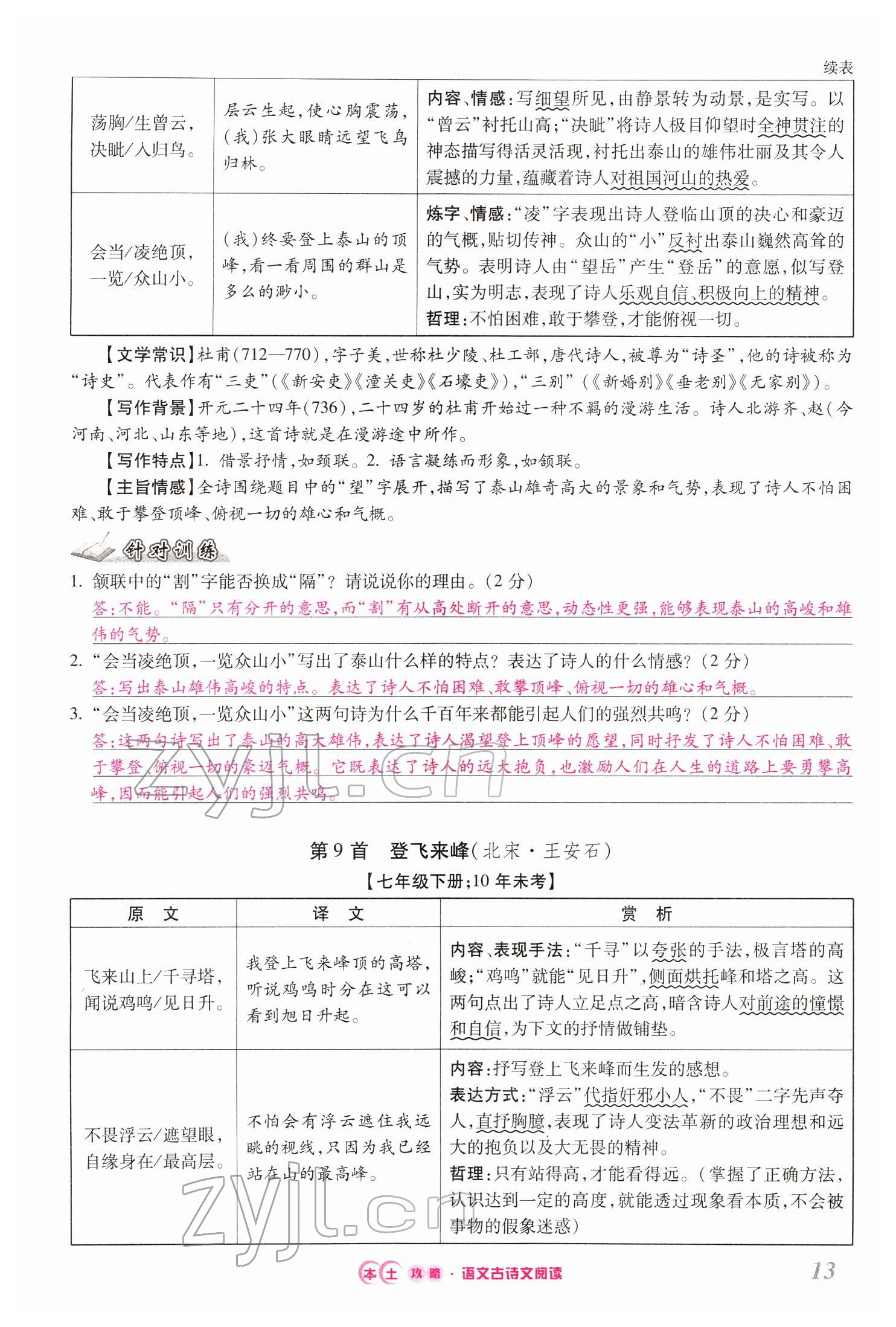 2022年本土攻略精準復(fù)習方案語文云南專版 第13頁
