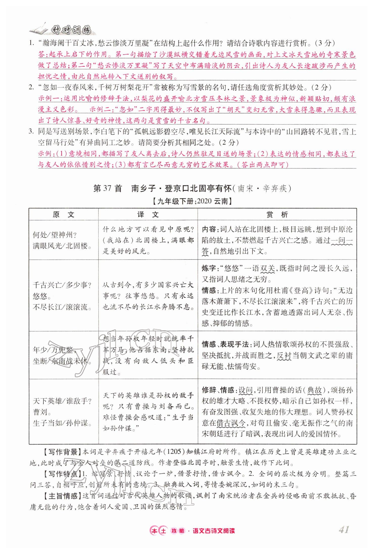 2022年本土攻略精準(zhǔn)復(fù)習(xí)方案語(yǔ)文云南專(zhuān)版 第41頁(yè)