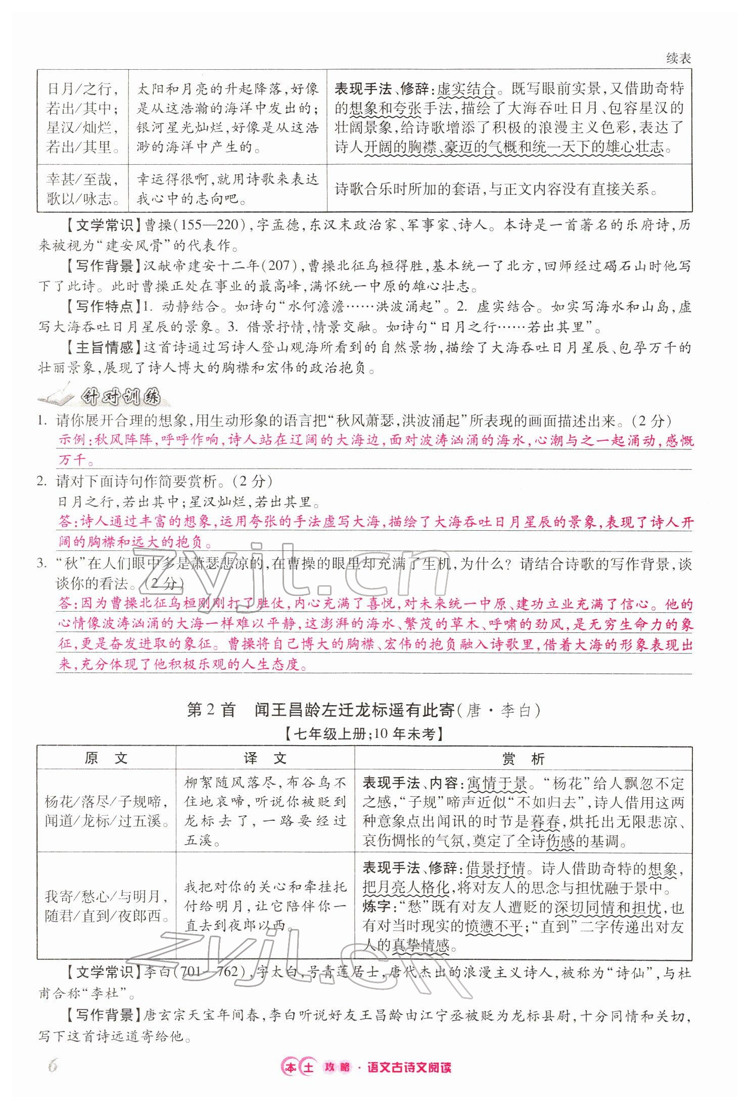 2022年本土攻略精準復(fù)習(xí)方案語文云南專版 第6頁