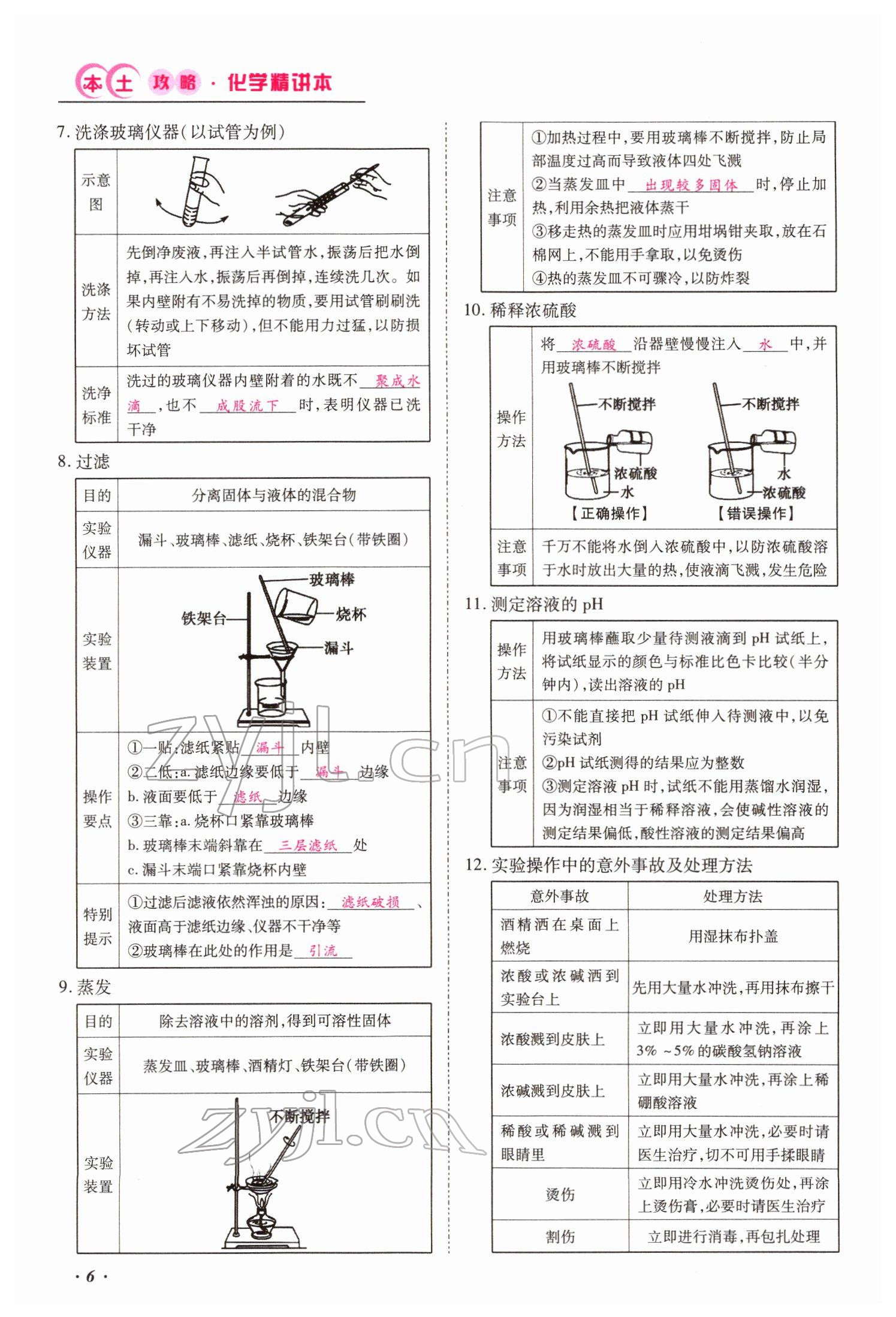 2022年本土攻略精準(zhǔn)復(fù)習(xí)方案化學(xué)云南專版 參考答案第6頁(yè)