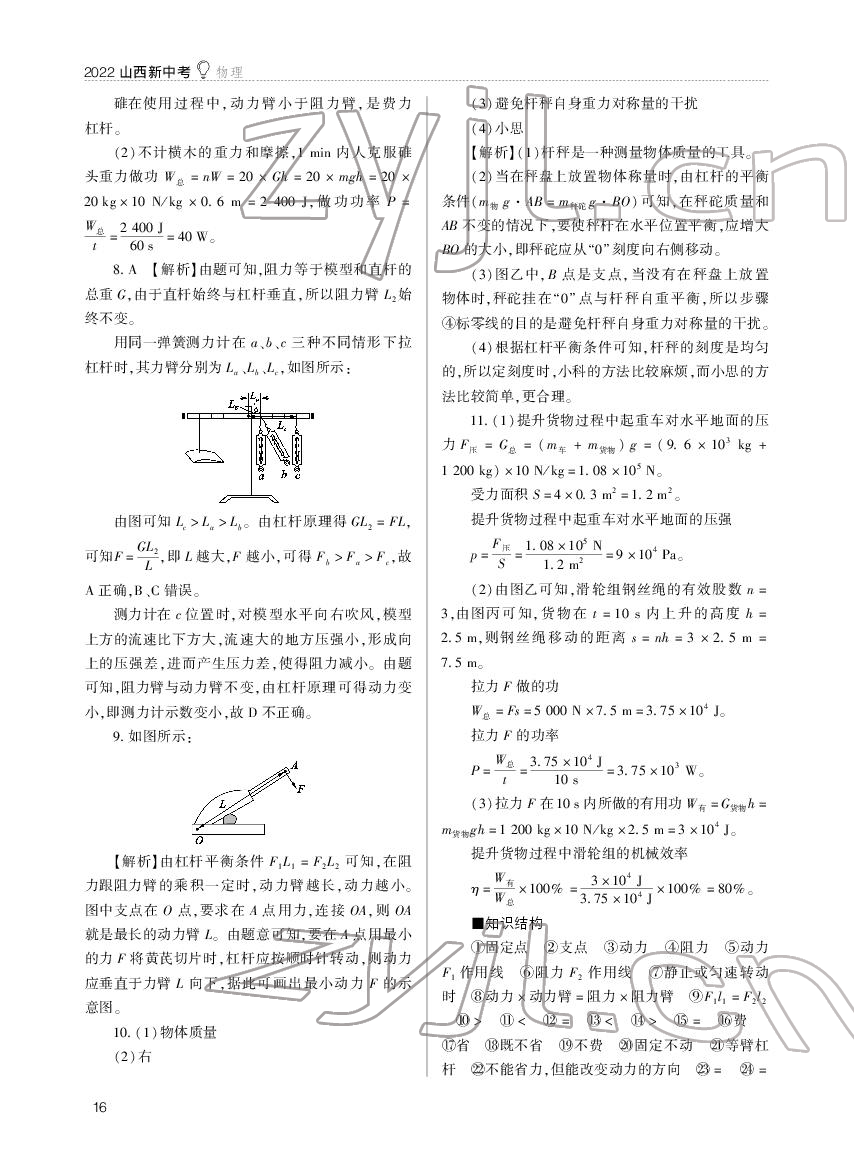 2022年山西新中考物理 參考答案第16頁(yè)