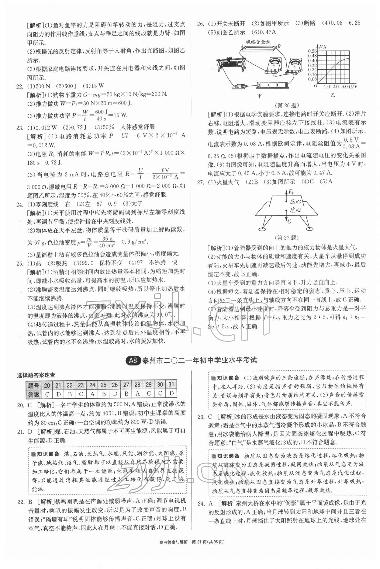 2022年春雨教育考必勝江蘇13大市中考試卷精選物理 第21頁