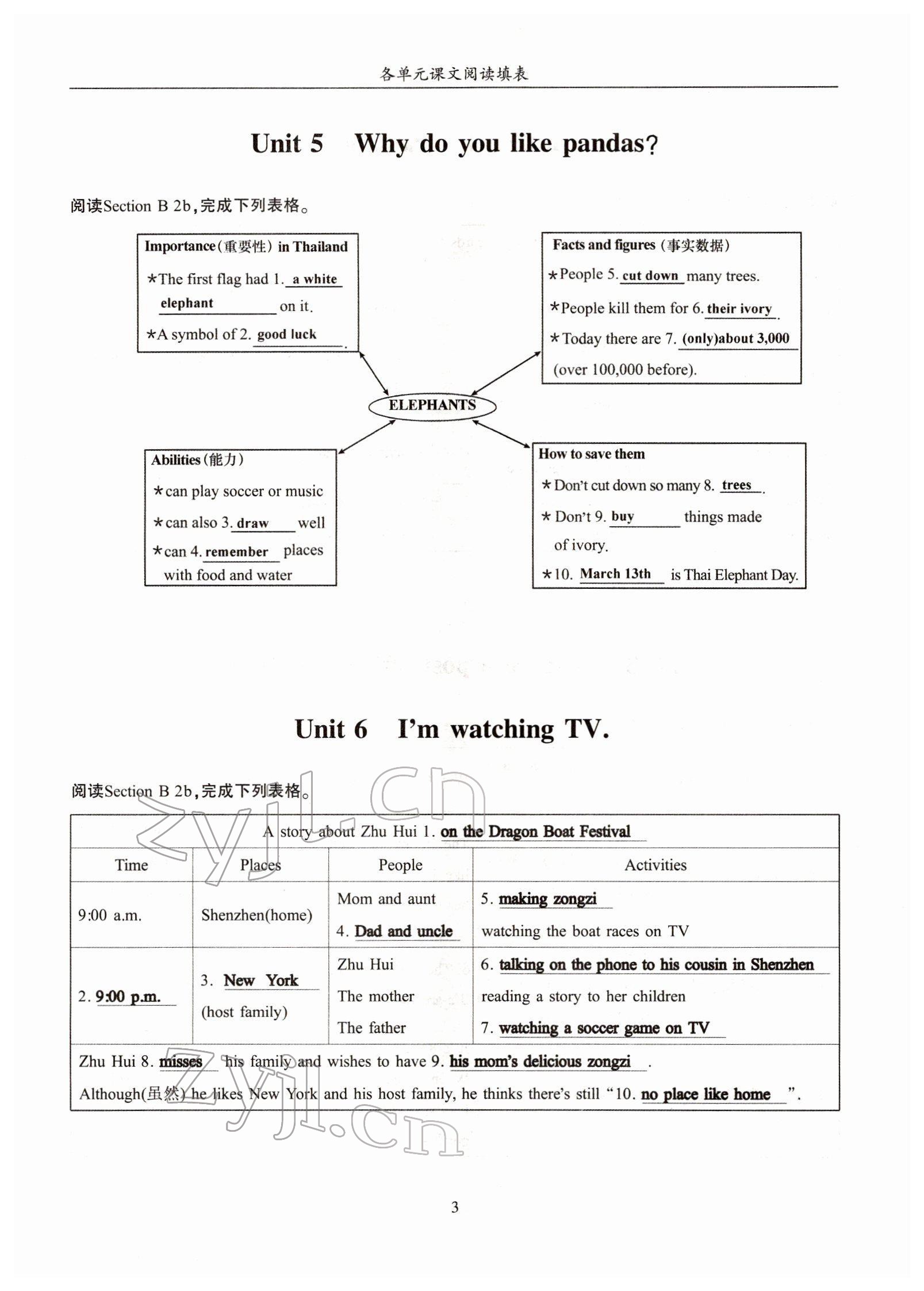 2022年指南針高分必備七年級英語下冊人教版四川專版 參考答案第17頁