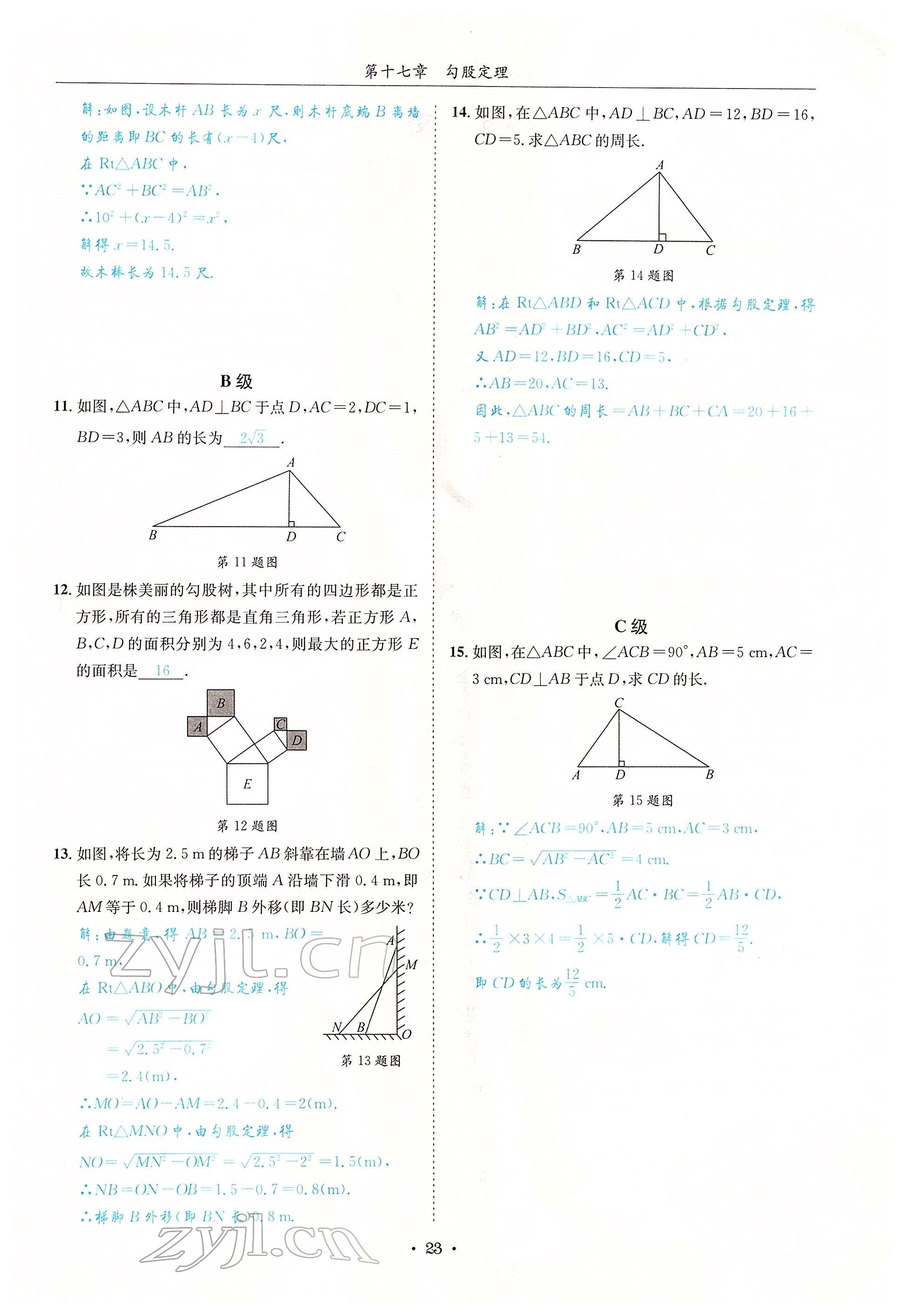 2022年蓉城學(xué)霸八年級(jí)數(shù)學(xué)下冊(cè)人教版 參考答案第23頁(yè)