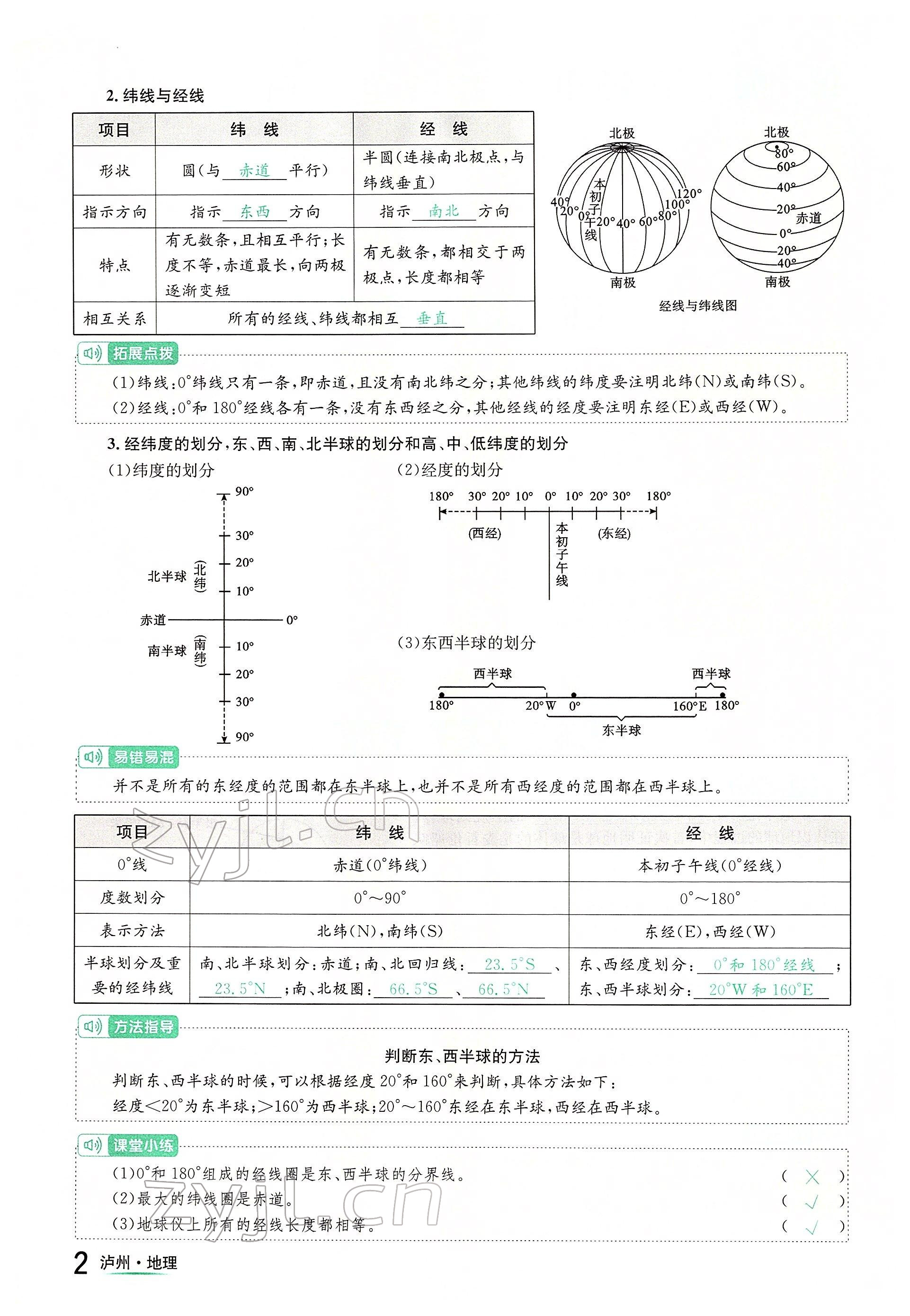 2022年国华考试中考总动员地理泸州专版 参考答案第2页