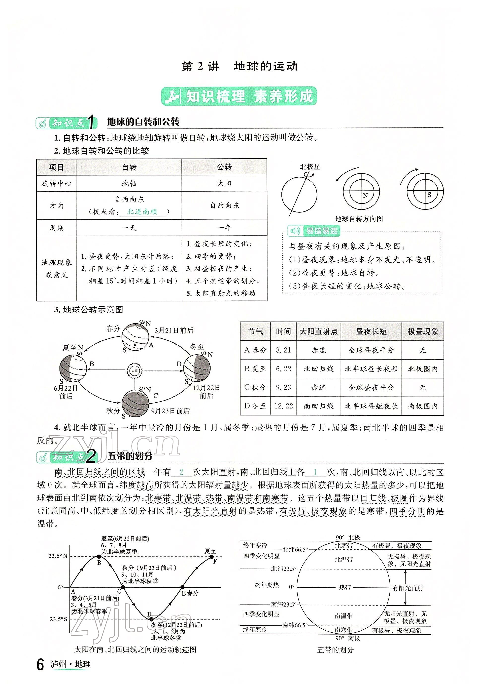 2022年国华考试中考总动员地理泸州专版 参考答案第6页