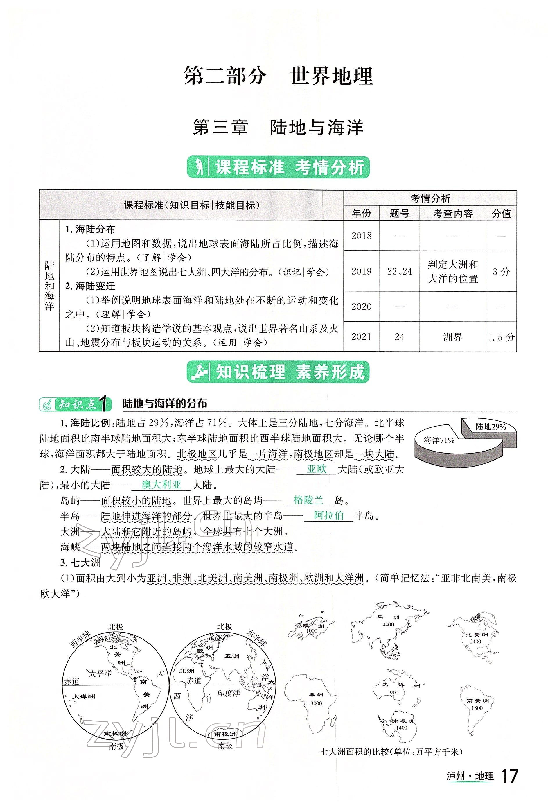 2022年國華考試中考總動(dòng)員地理瀘州專版 參考答案第17頁