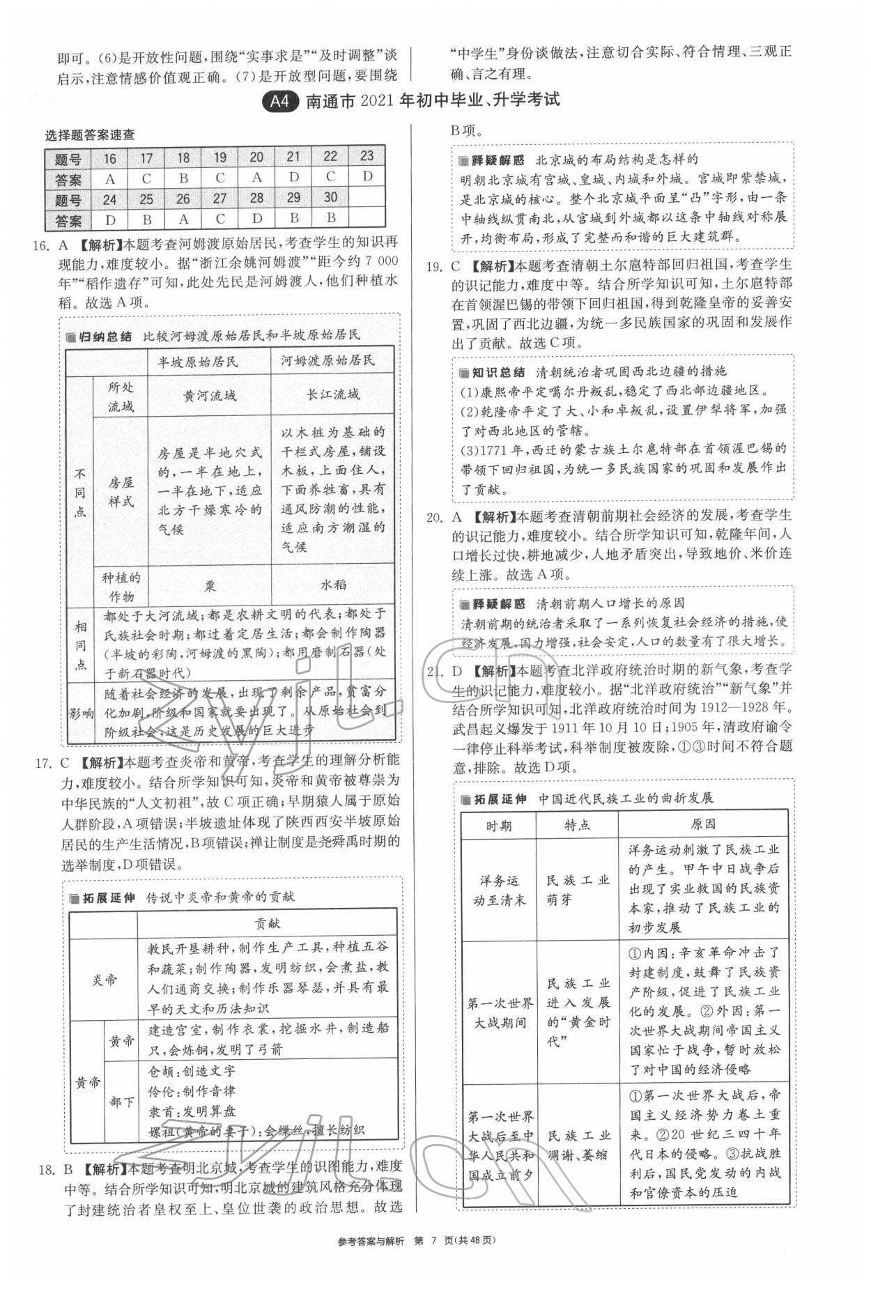 2022年春雨教育考必勝江蘇13大市中考試卷精選歷史 第7頁(yè)