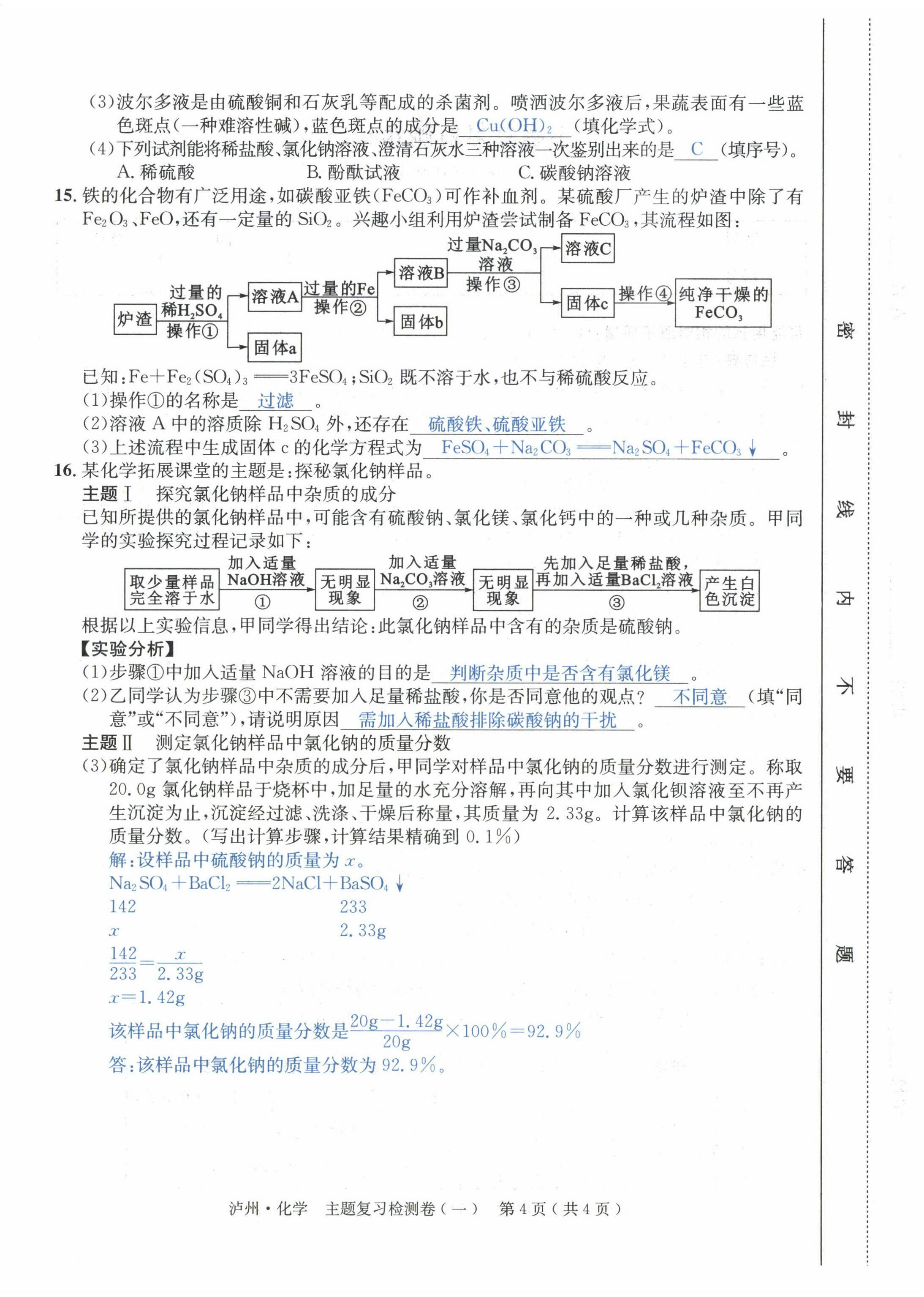 2022年国华考试中考总动员化学泸州专版 第4页