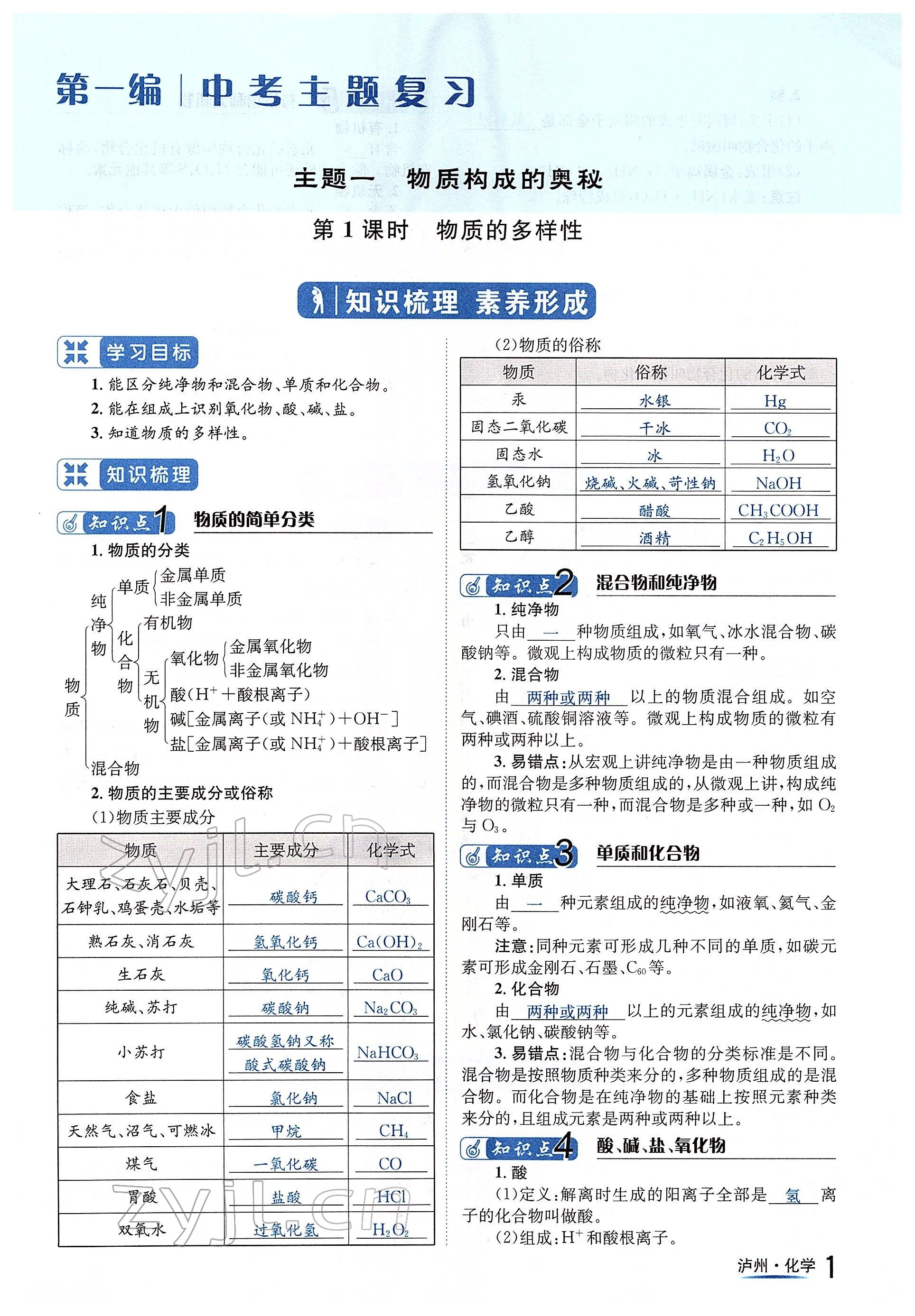 2022年國(guó)華考試中考總動(dòng)員化學(xué)瀘州專版 參考答案第1頁(yè)