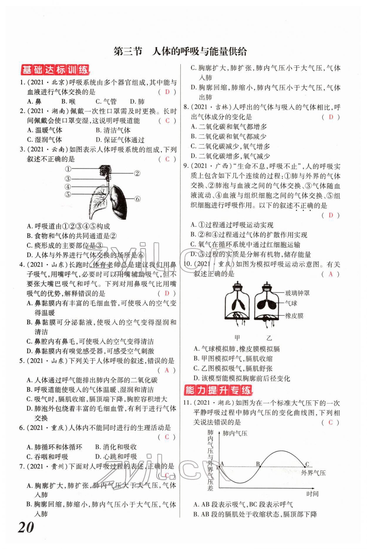 2022年新思路黑龍江教育出版社生物河南專版 參考答案第41頁