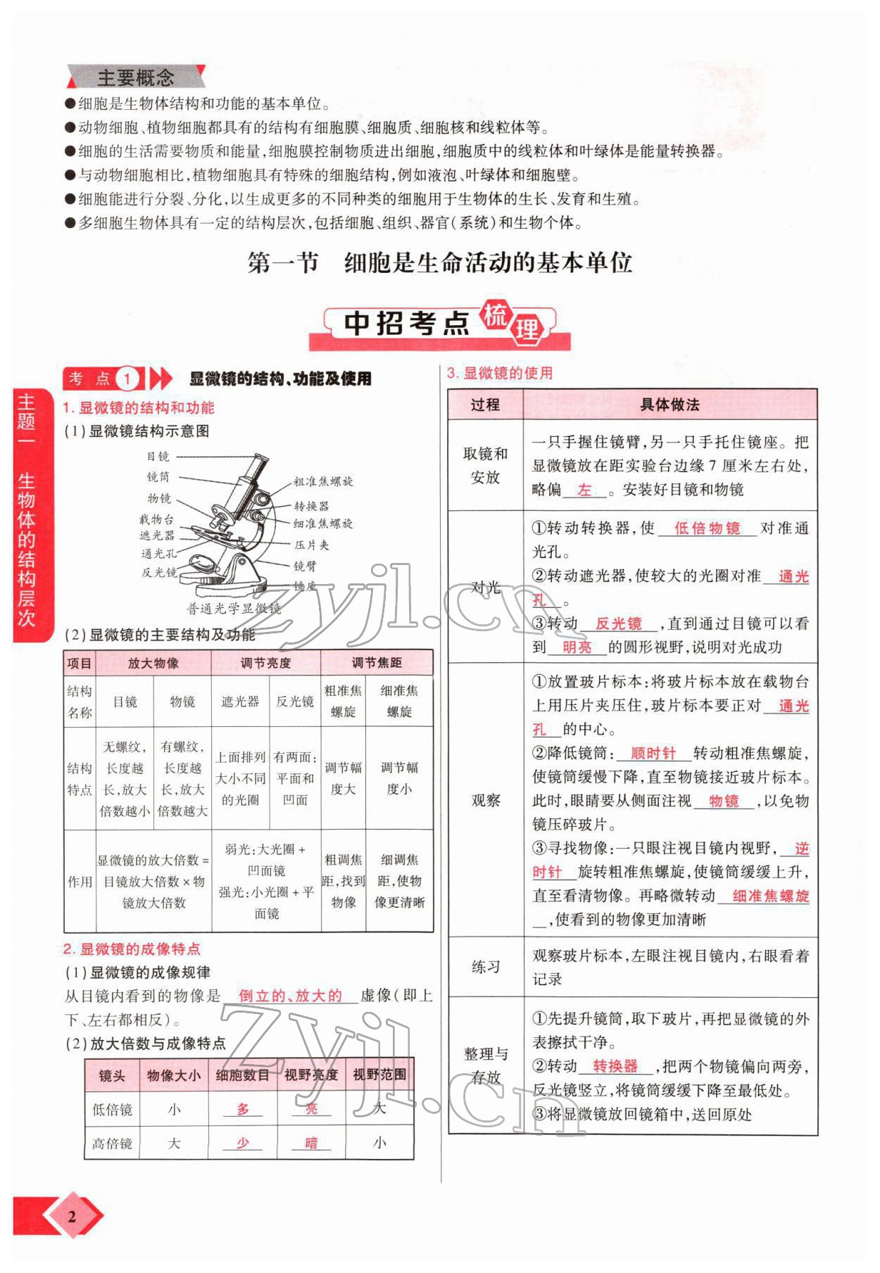 2022年新思路黑龍江教育出版社生物河南專版 參考答案第2頁