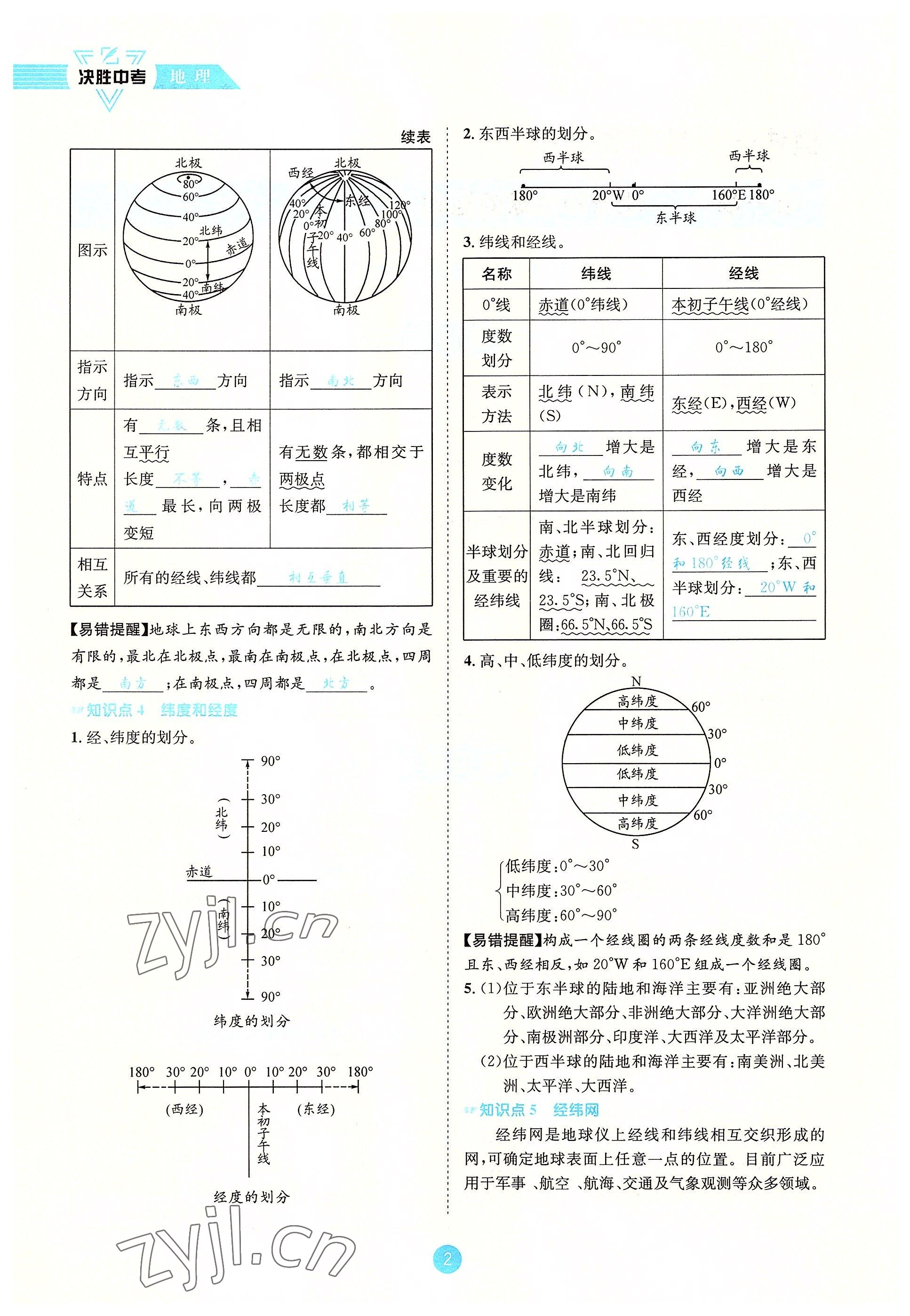 2022年決勝中考地理南充專版 參考答案第3頁