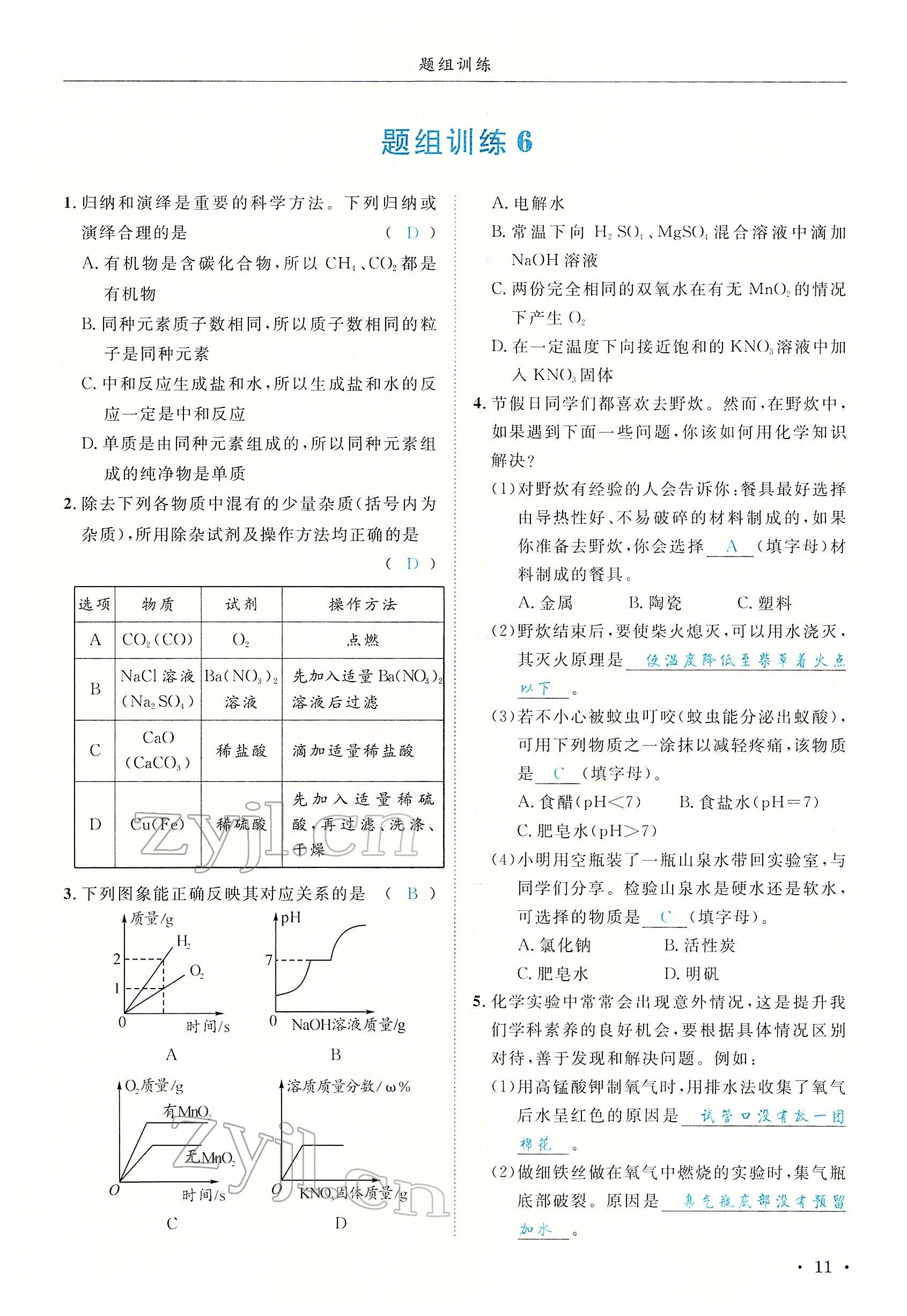 2022年決勝中考化學(xué)南充專版 參考答案第42頁(yè)