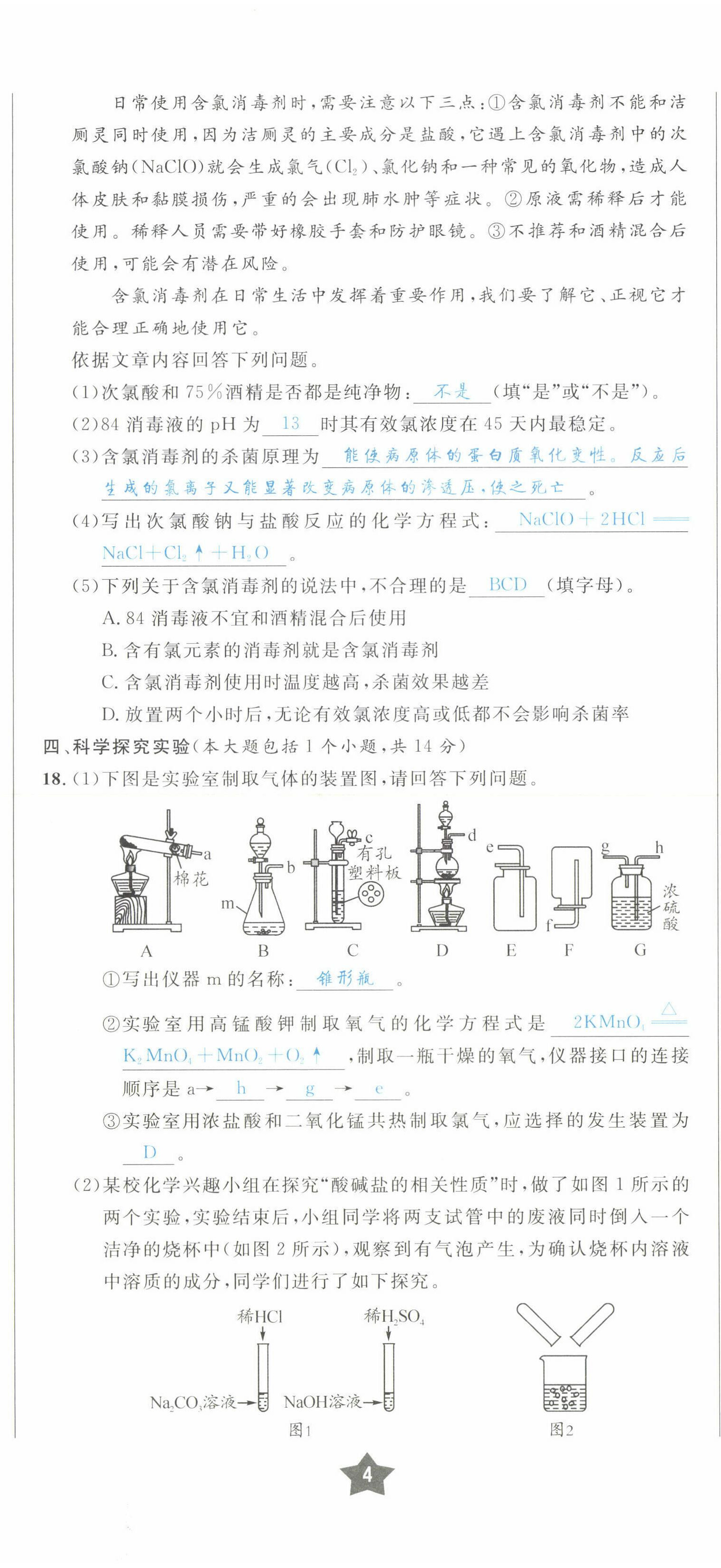 2022年决胜中考化学南充专版 参考答案第41页