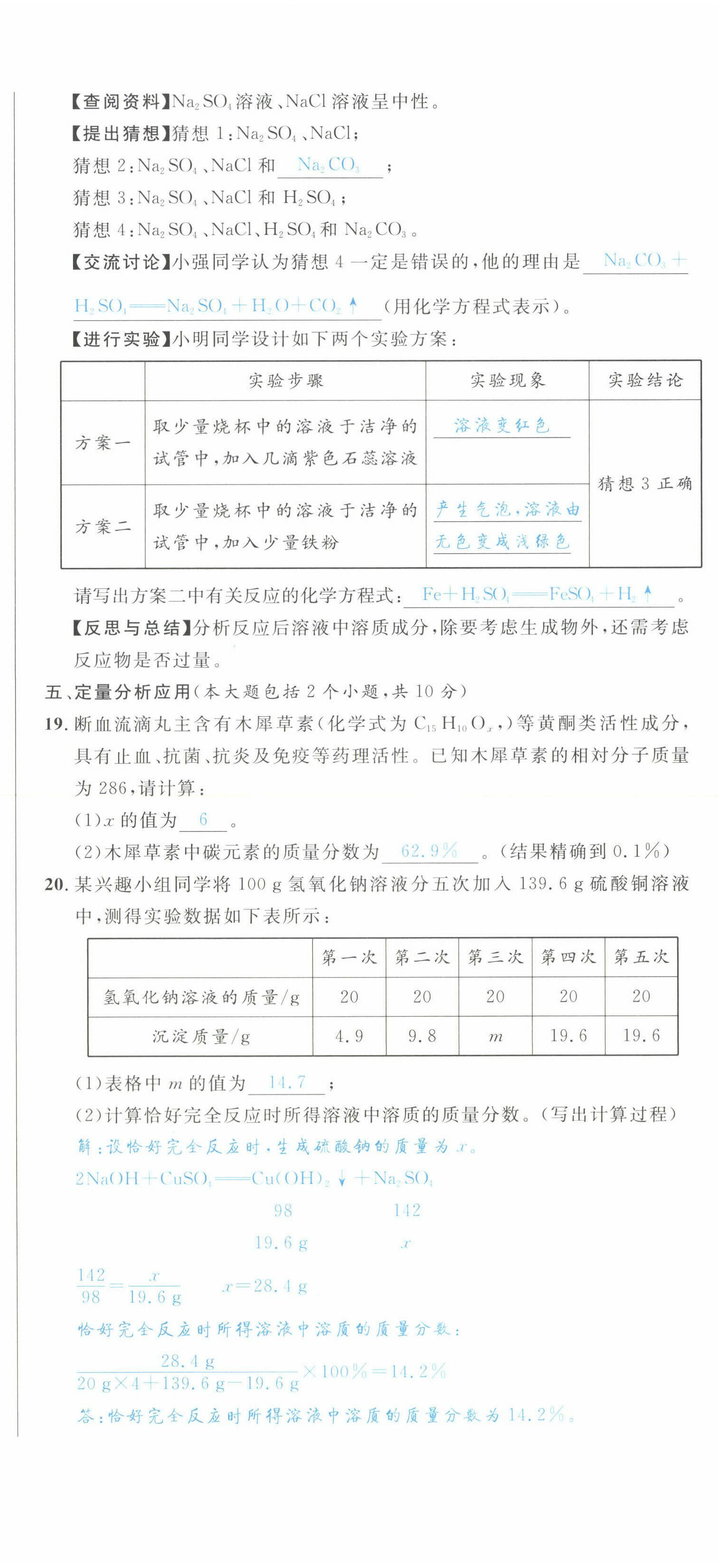 2022年决胜中考化学南充专版 参考答案第46页