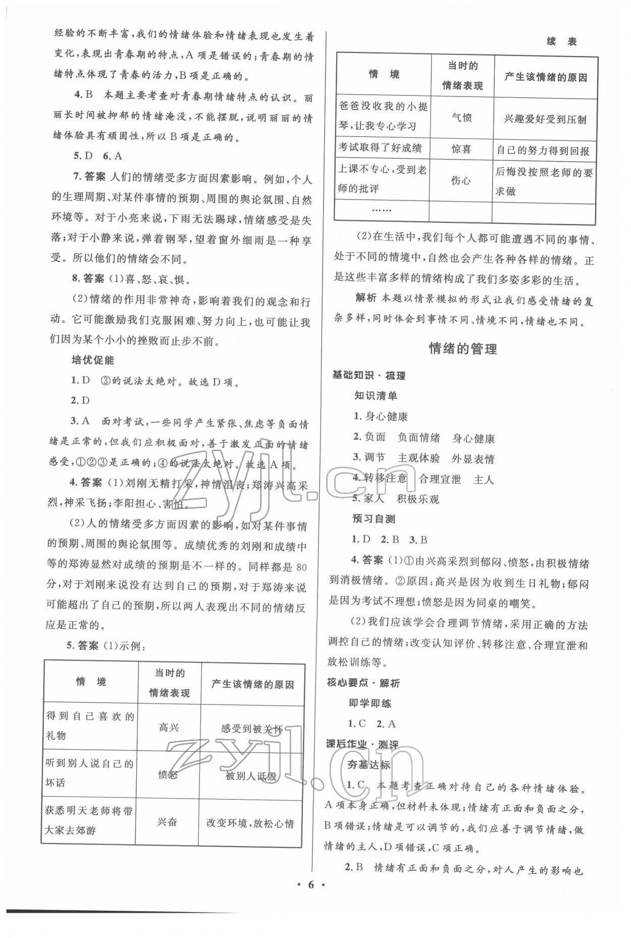 2022年人教金學(xué)典同步解析與測(cè)評(píng)學(xué)考練七年級(jí)道德與法治下冊(cè)人教版江蘇專(zhuān)版 參考答案第6頁(yè)