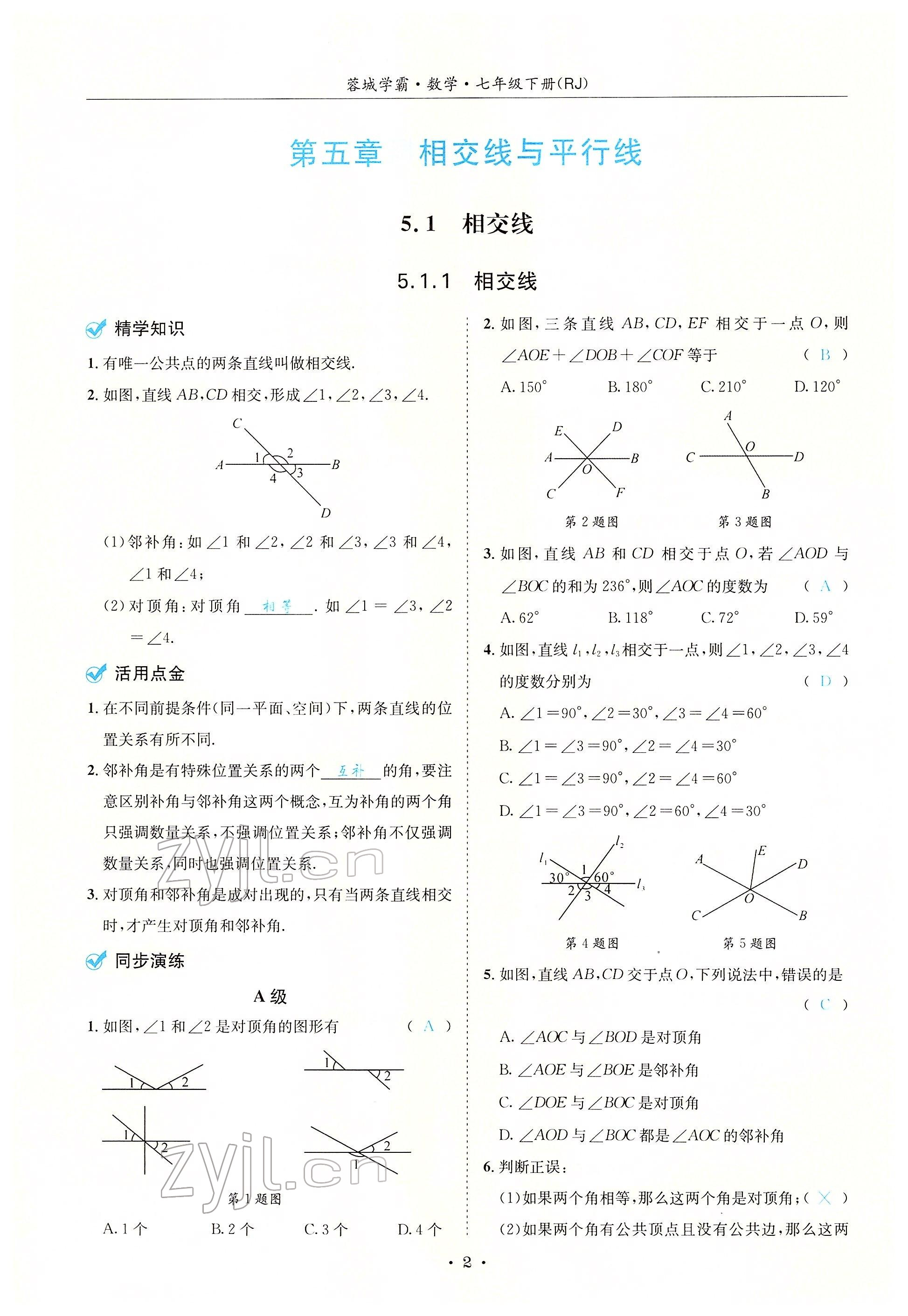 2022年蓉城學(xué)霸七年級(jí)數(shù)學(xué)下冊(cè)人教版 參考答案第11頁(yè)