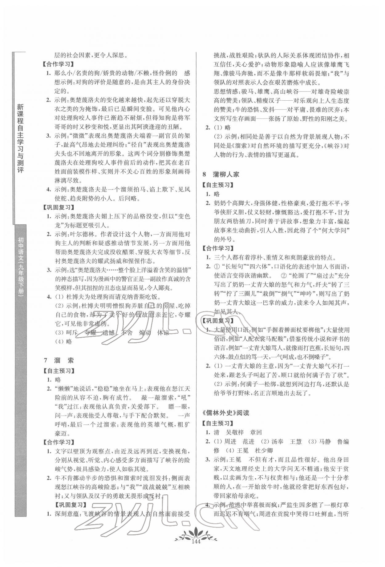 2022年新課程自主學(xué)習(xí)與測評九年級語文下冊人教版 第4頁