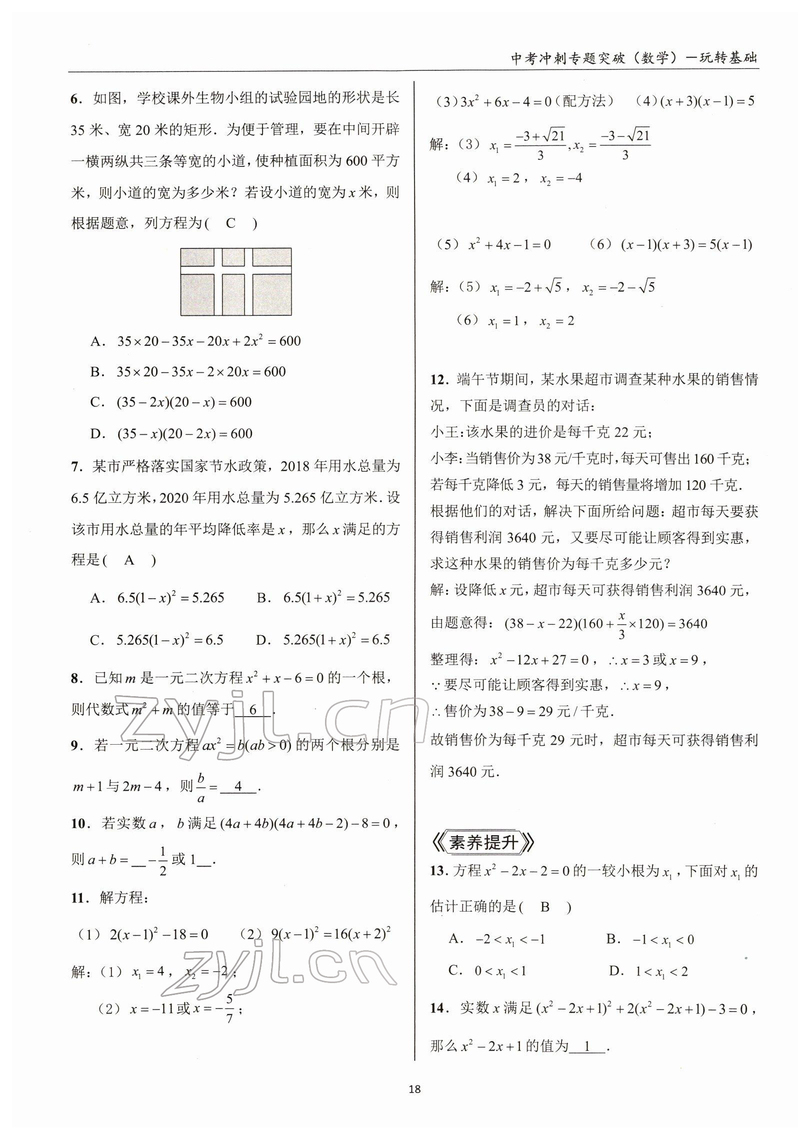 2022年中考沖刺專題突破三維沖刺數(shù)學(xué)北師大版 參考答案第43頁(yè)