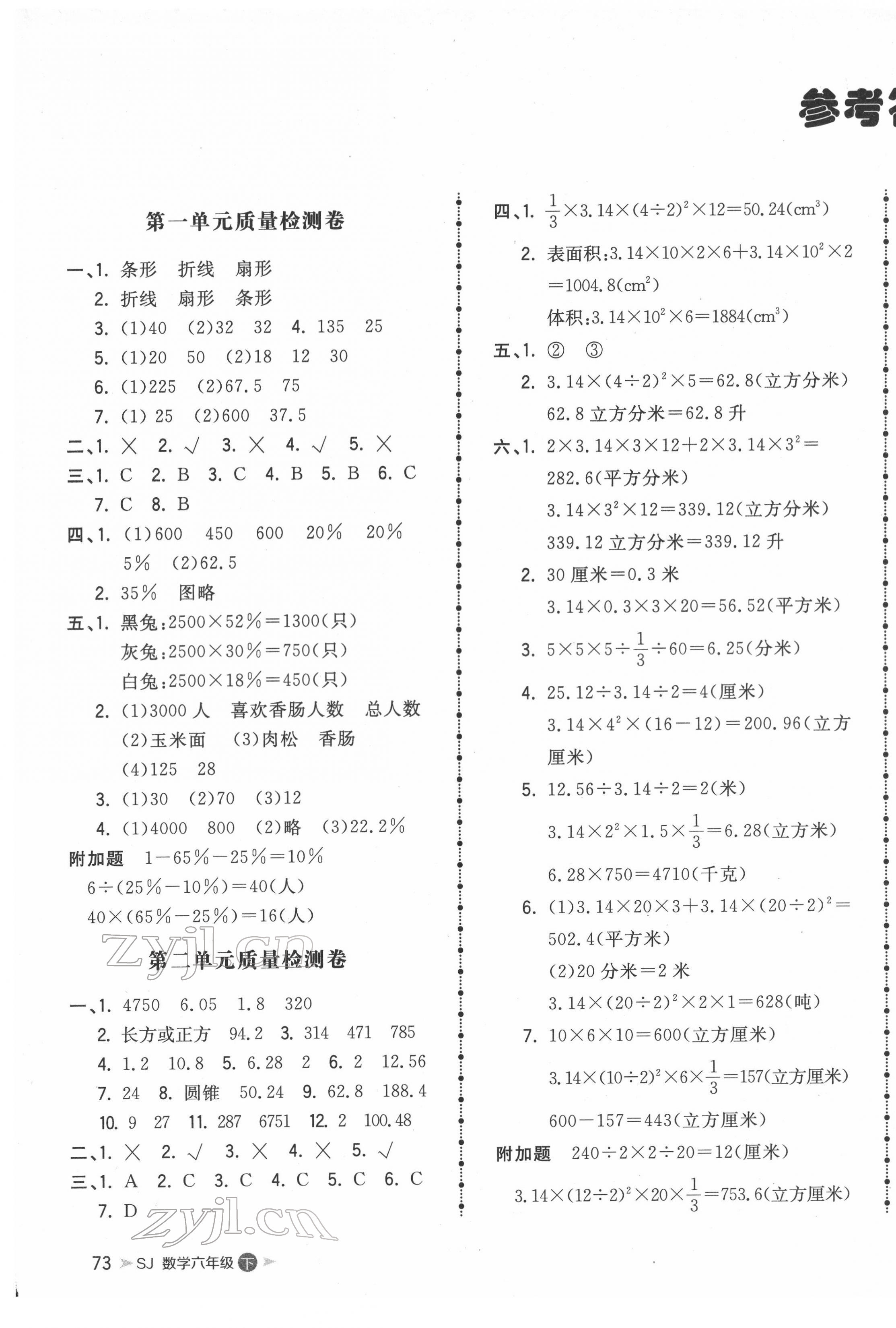 2022年智慧翔夺冠金卷六年级数学下册苏教版 第1页