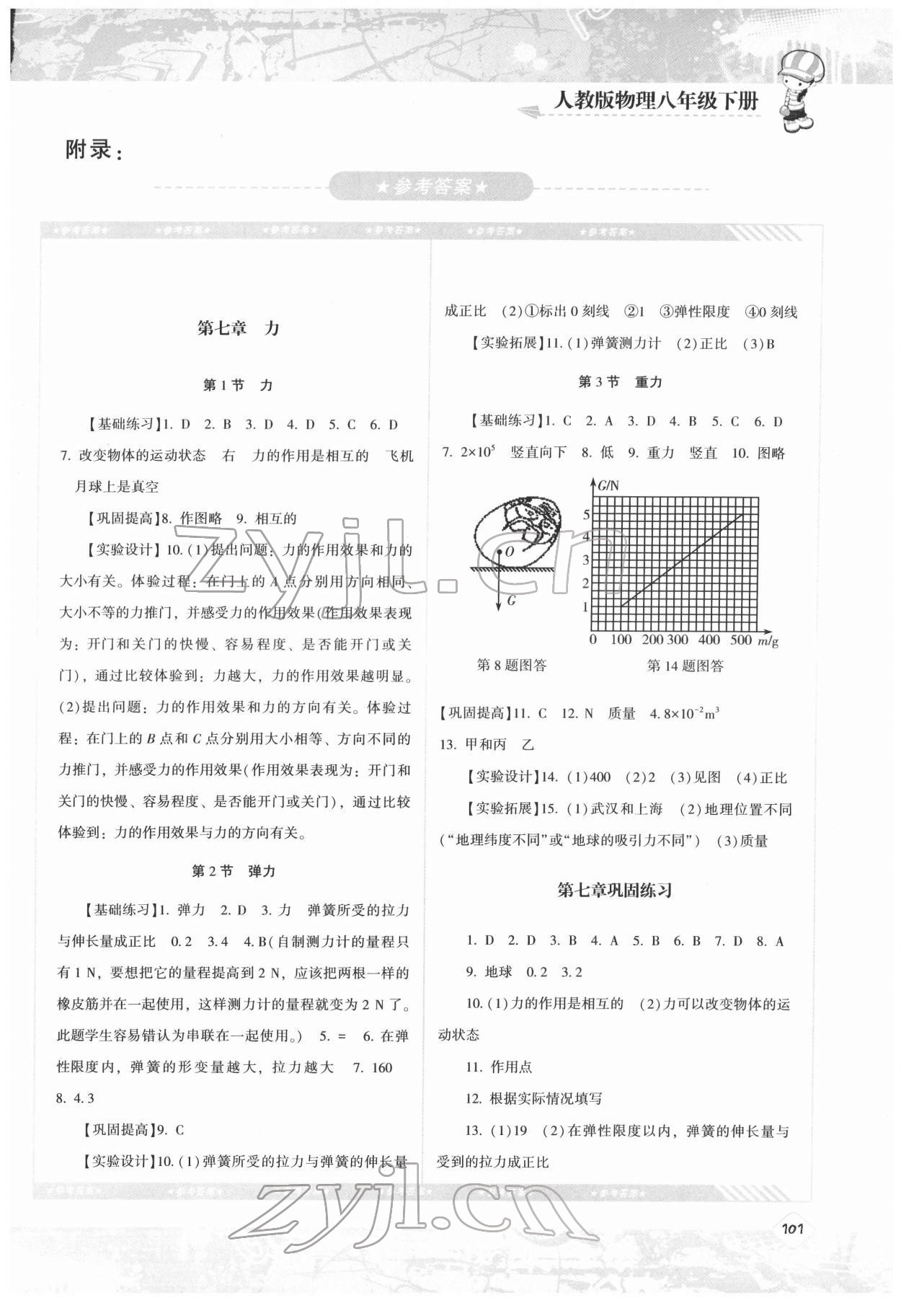 2022年同步實踐評價課程基礎(chǔ)訓(xùn)練八年級物理下冊人教版 第1頁